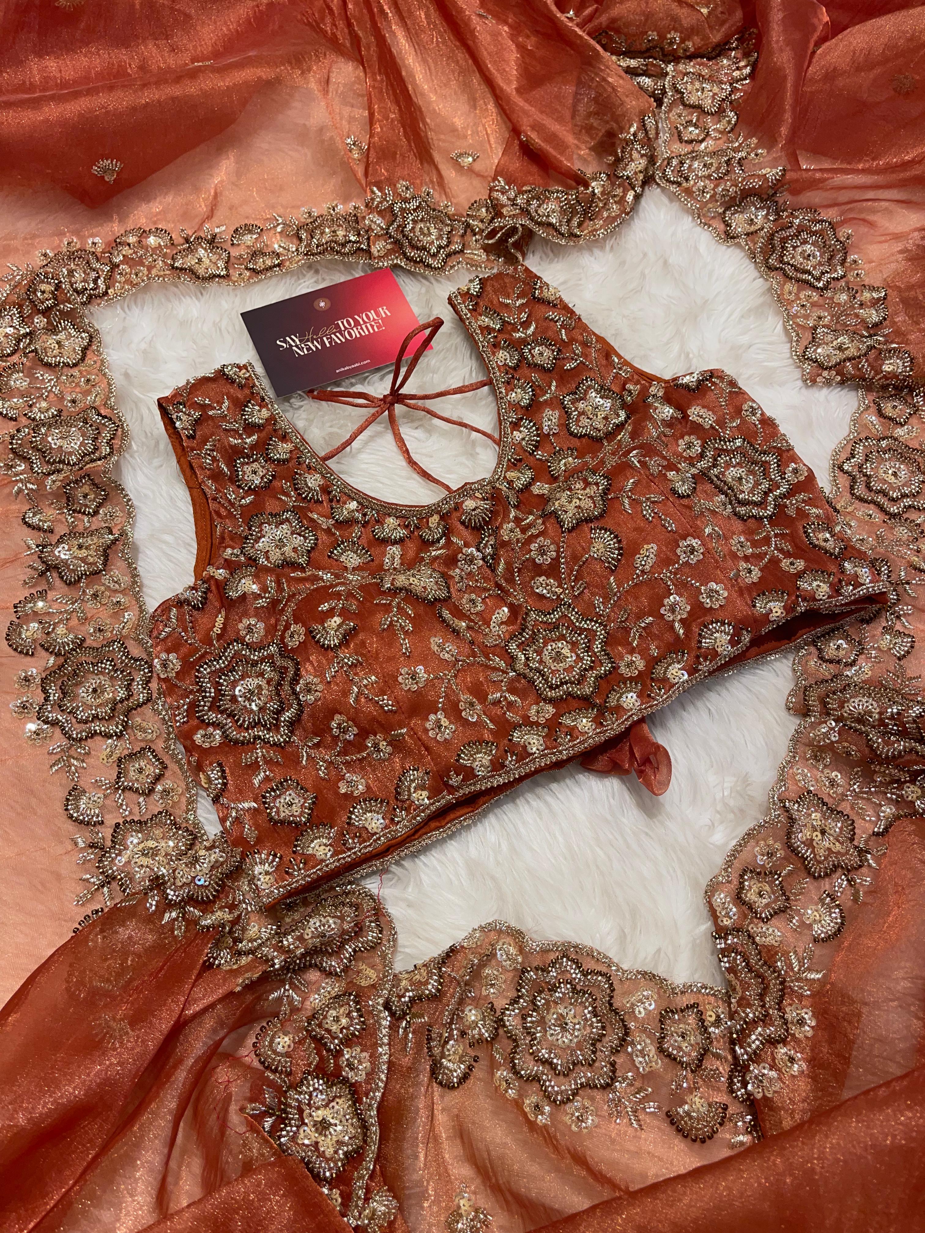 Anika’s Rustic Heavy work Designer saree - Anaya Festive Edit - AA36