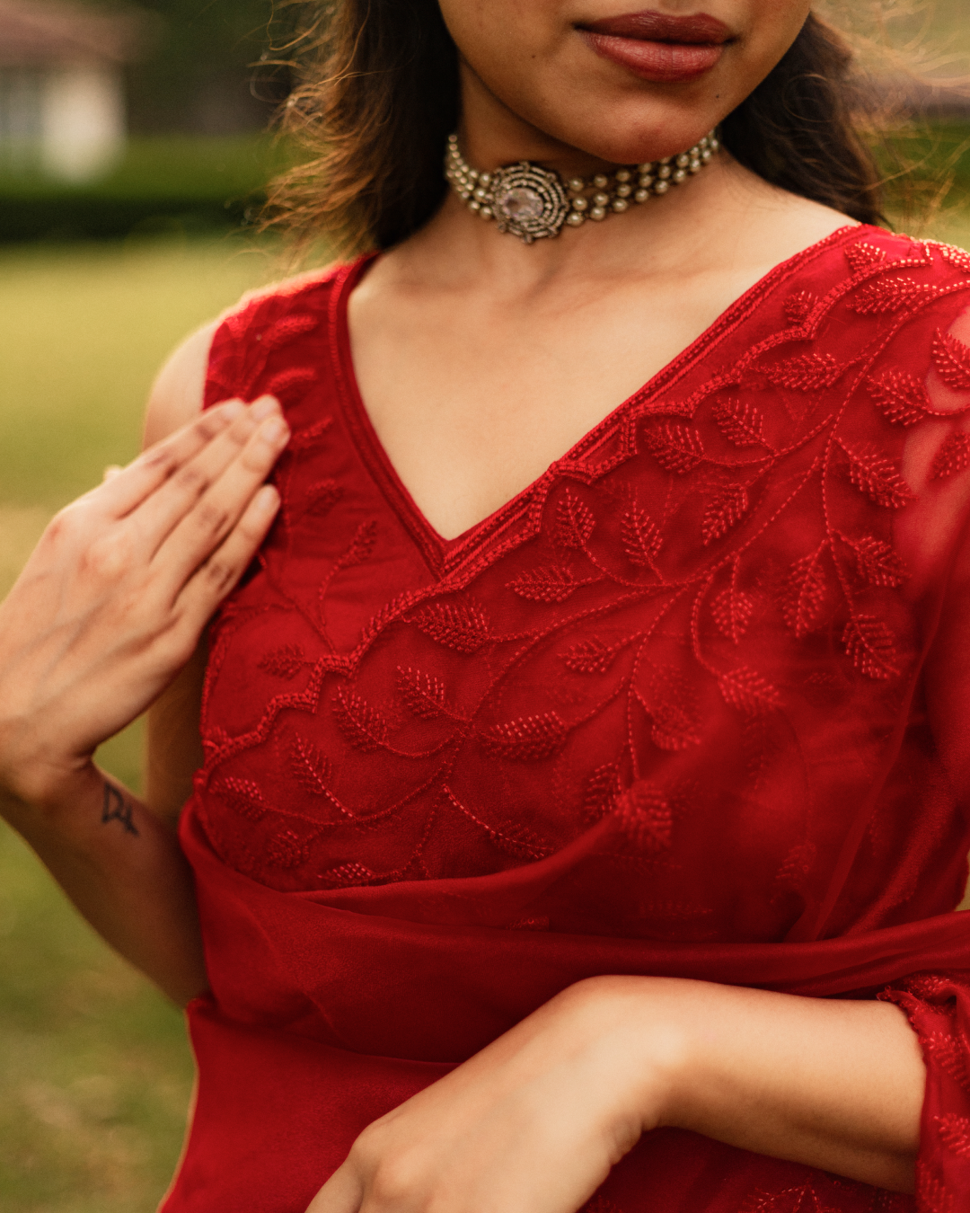 Anika's Red Delight Designer Saree -Anaya Festive Edit A99