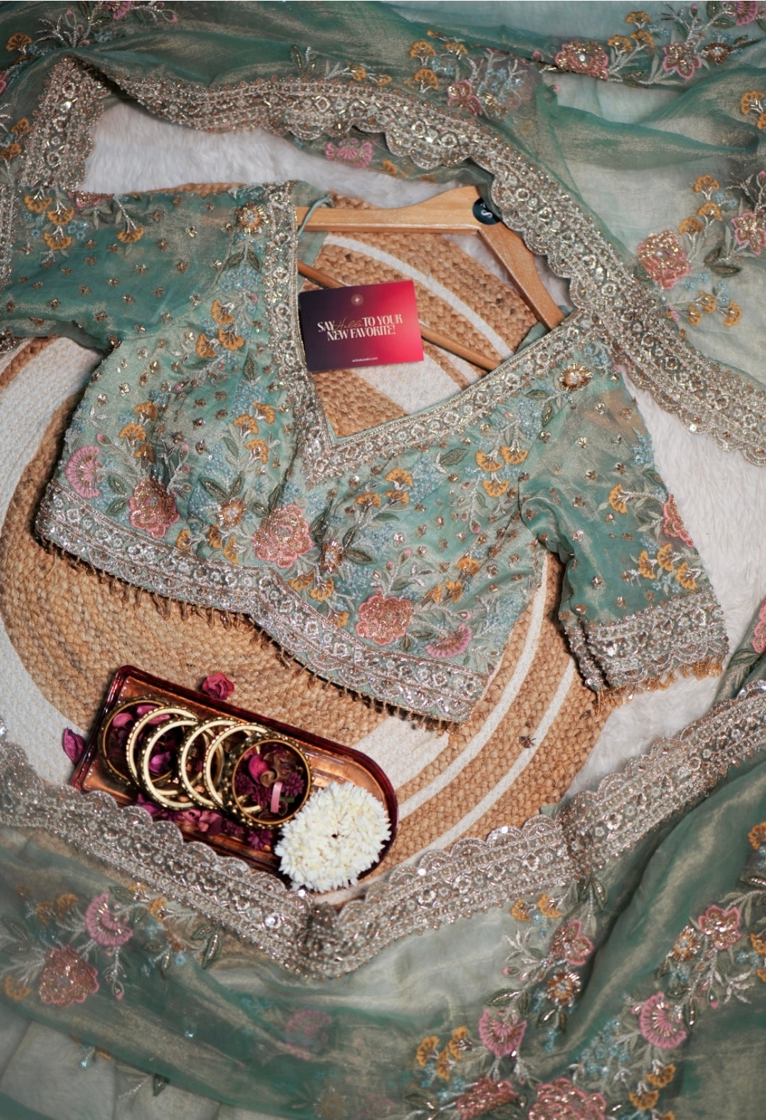 Anika's Kalki Bridal Designer Tissue silk saree with Blouse-AK01