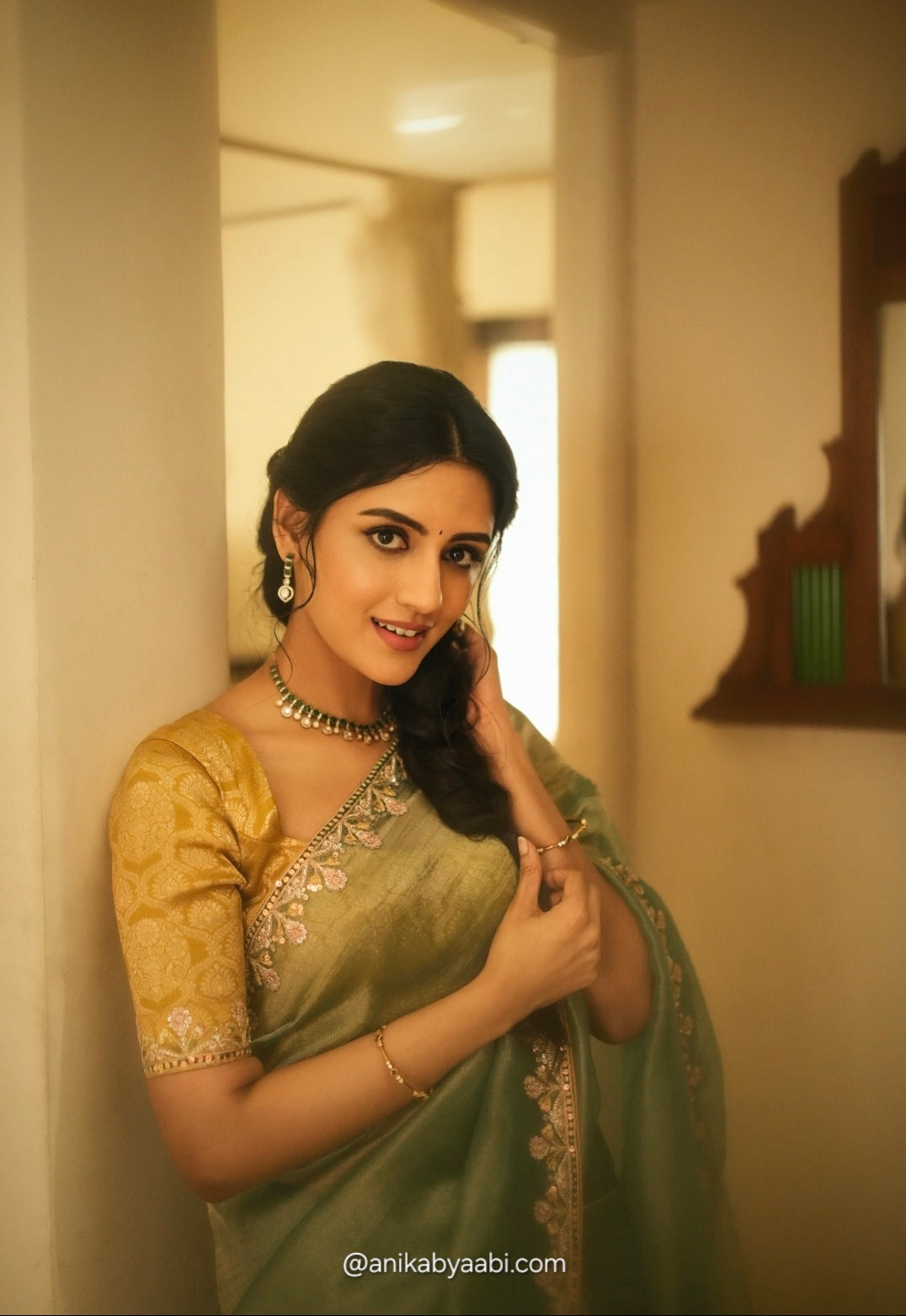 Anika's Premium Tissue Designer Saree -Anaya Festive Edit A28