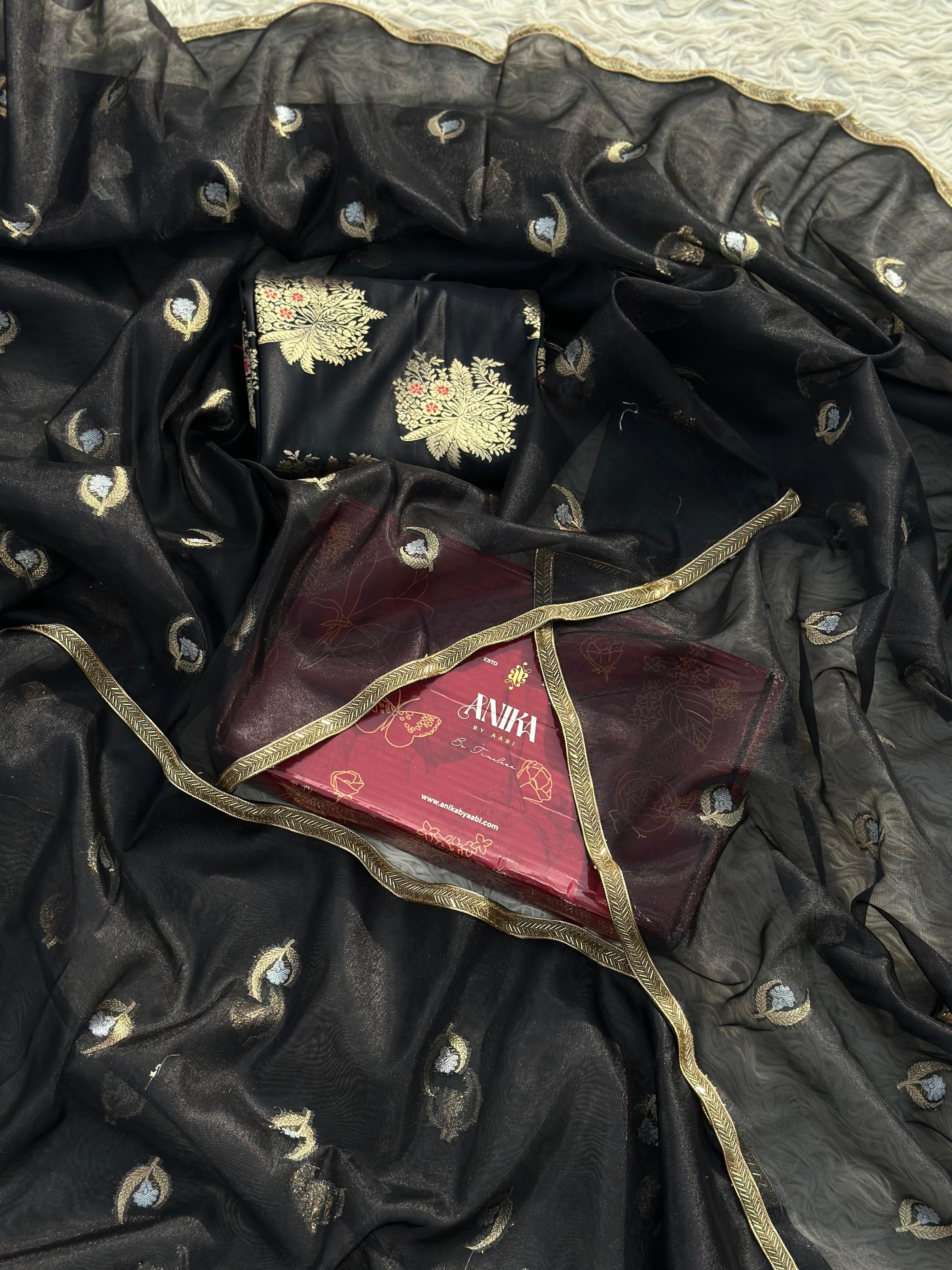 Black Tissue  Saree -  Anika's Exclusive Edit