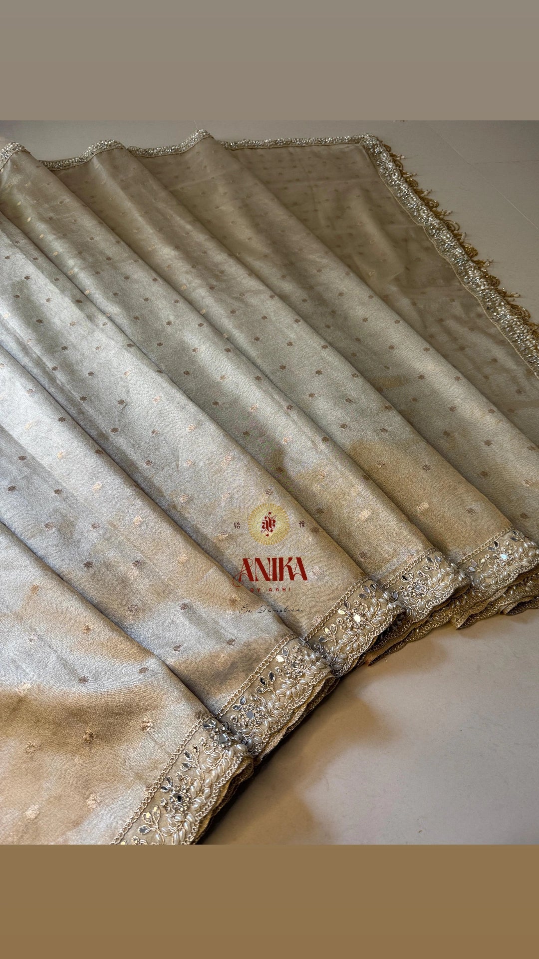 Anika's Banarasi Tissue silk saree  - IVORY