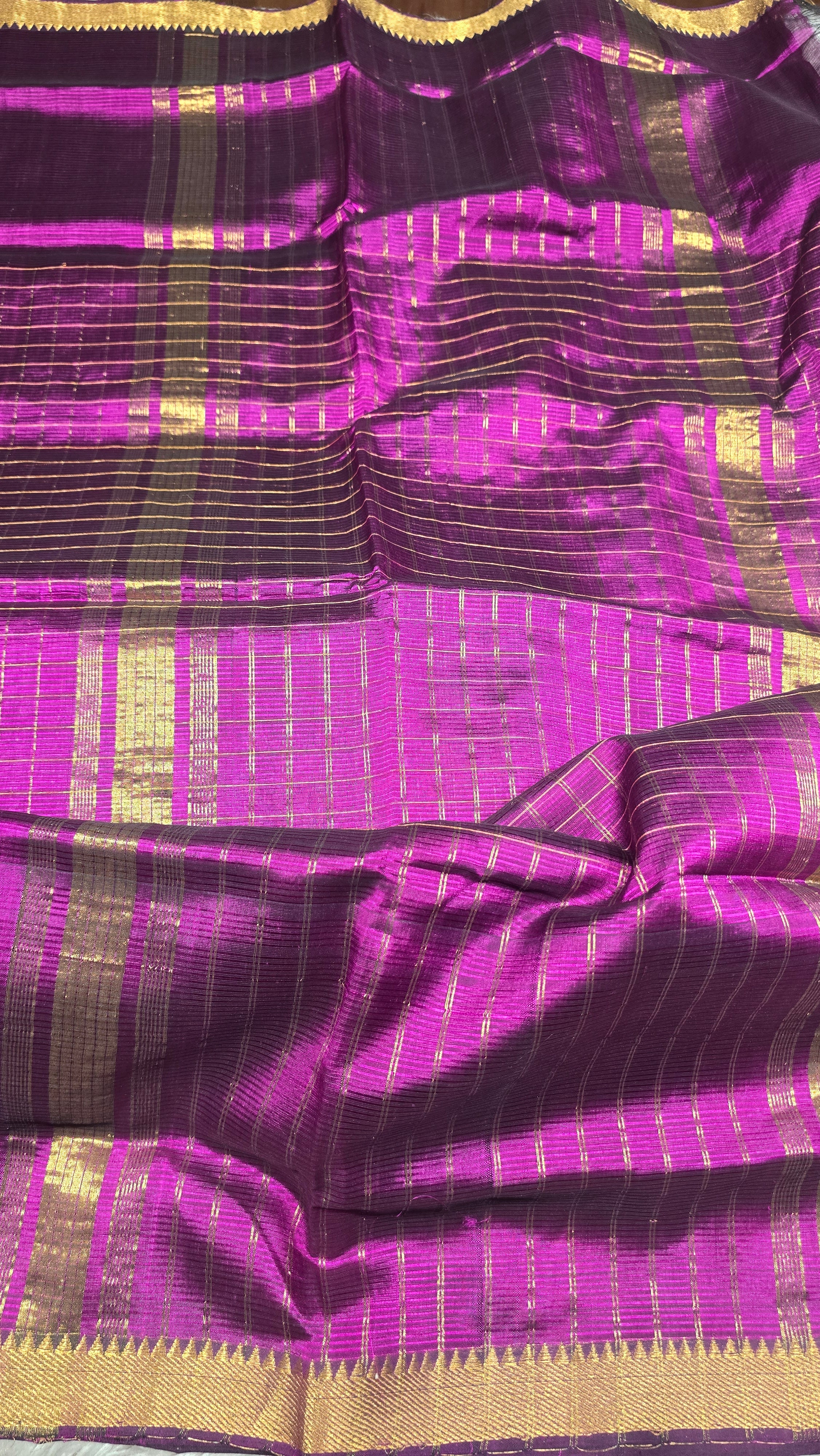 Anika's Handloom Mangalagiri pure silk saree - Purple