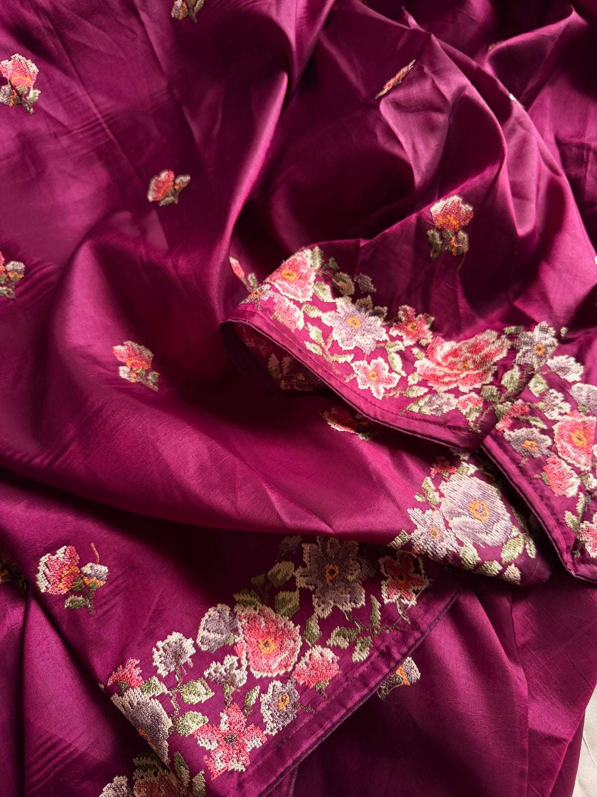 Soft chinon Floral Saree-01