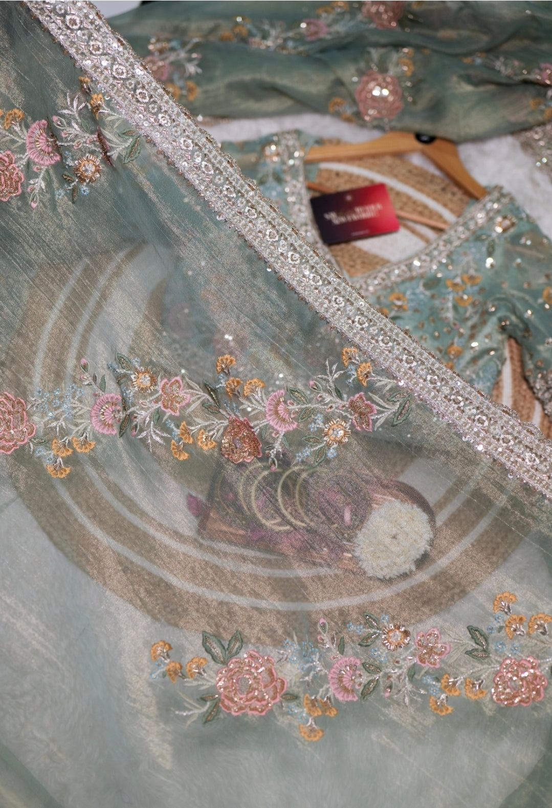 Anika's Kalki Bridal Designer Tissue silk saree with Blouse-AK01