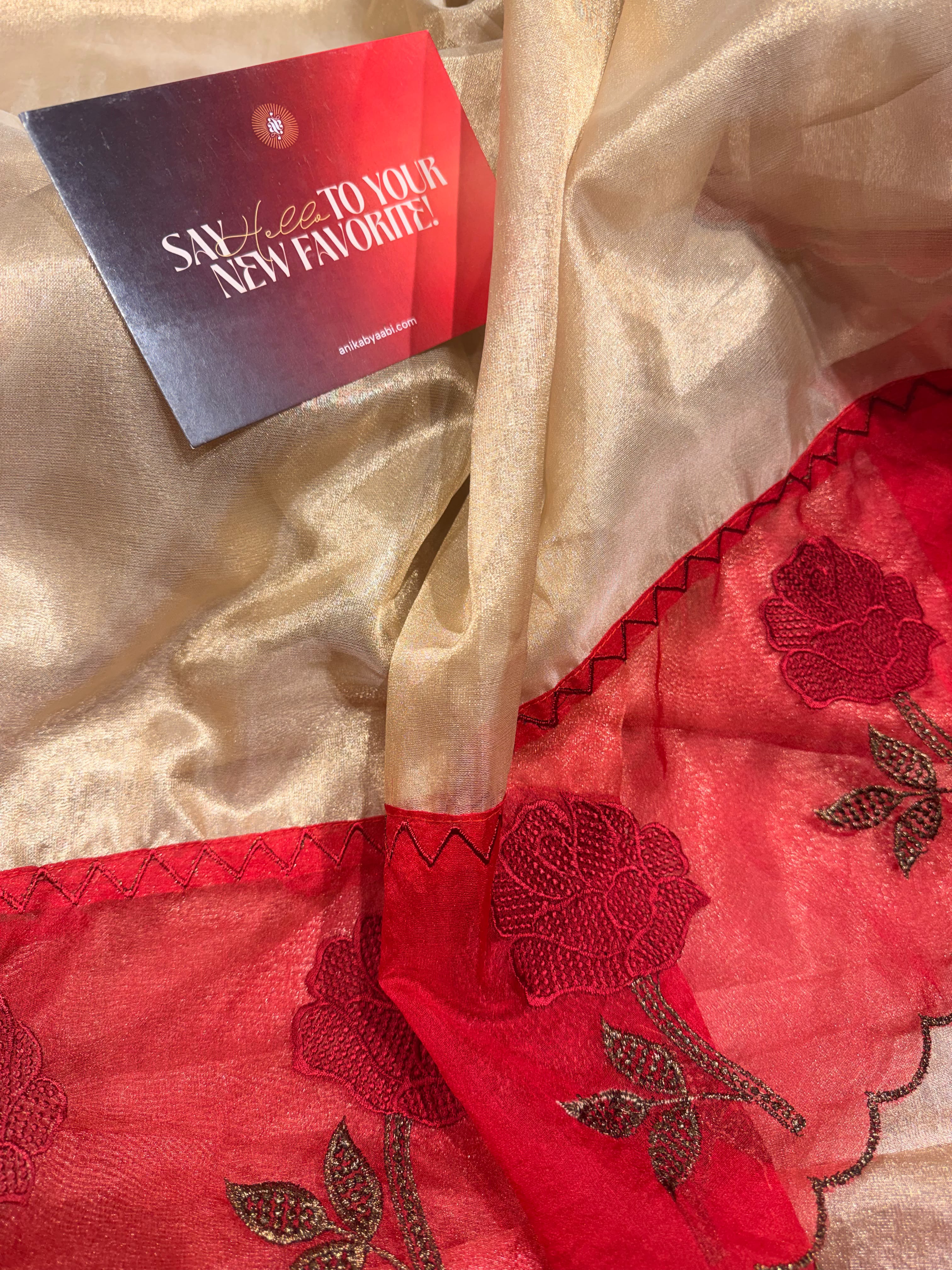Anika’s Tissue saree with Embriodery an Exclusive Festive Edit - BH01