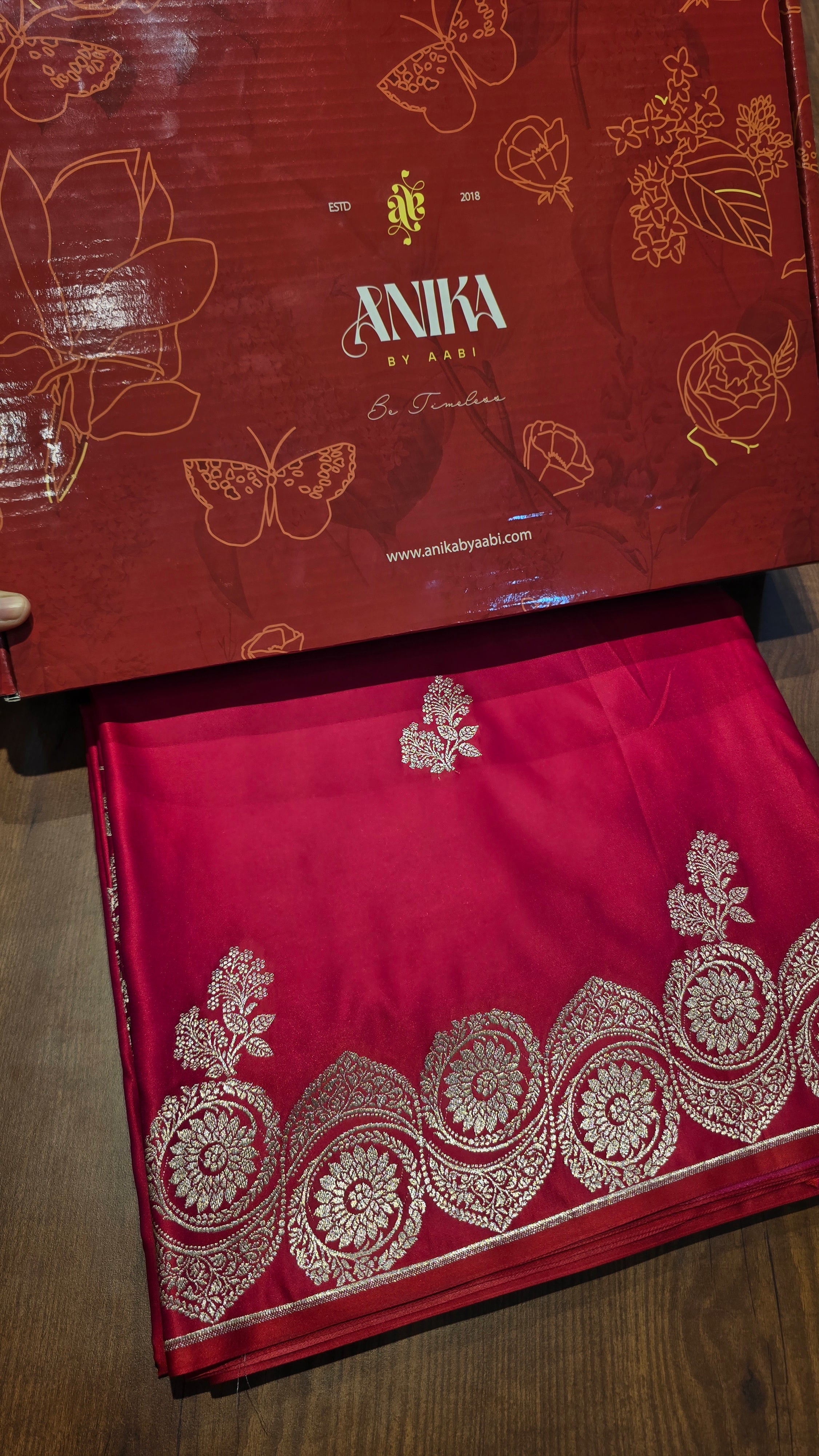 MASHRU REDDISH RANIPINK SAREE