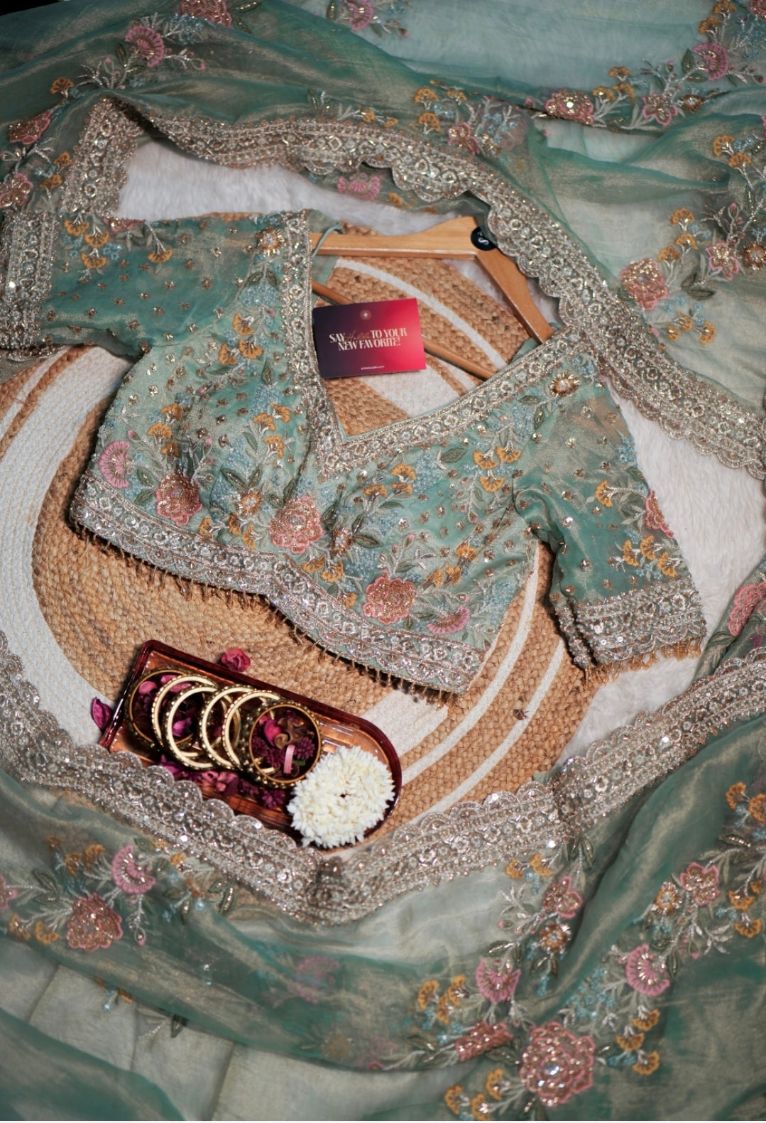 Anika's Kalki Bridal Designer Tissue silk saree with Blouse-AK01