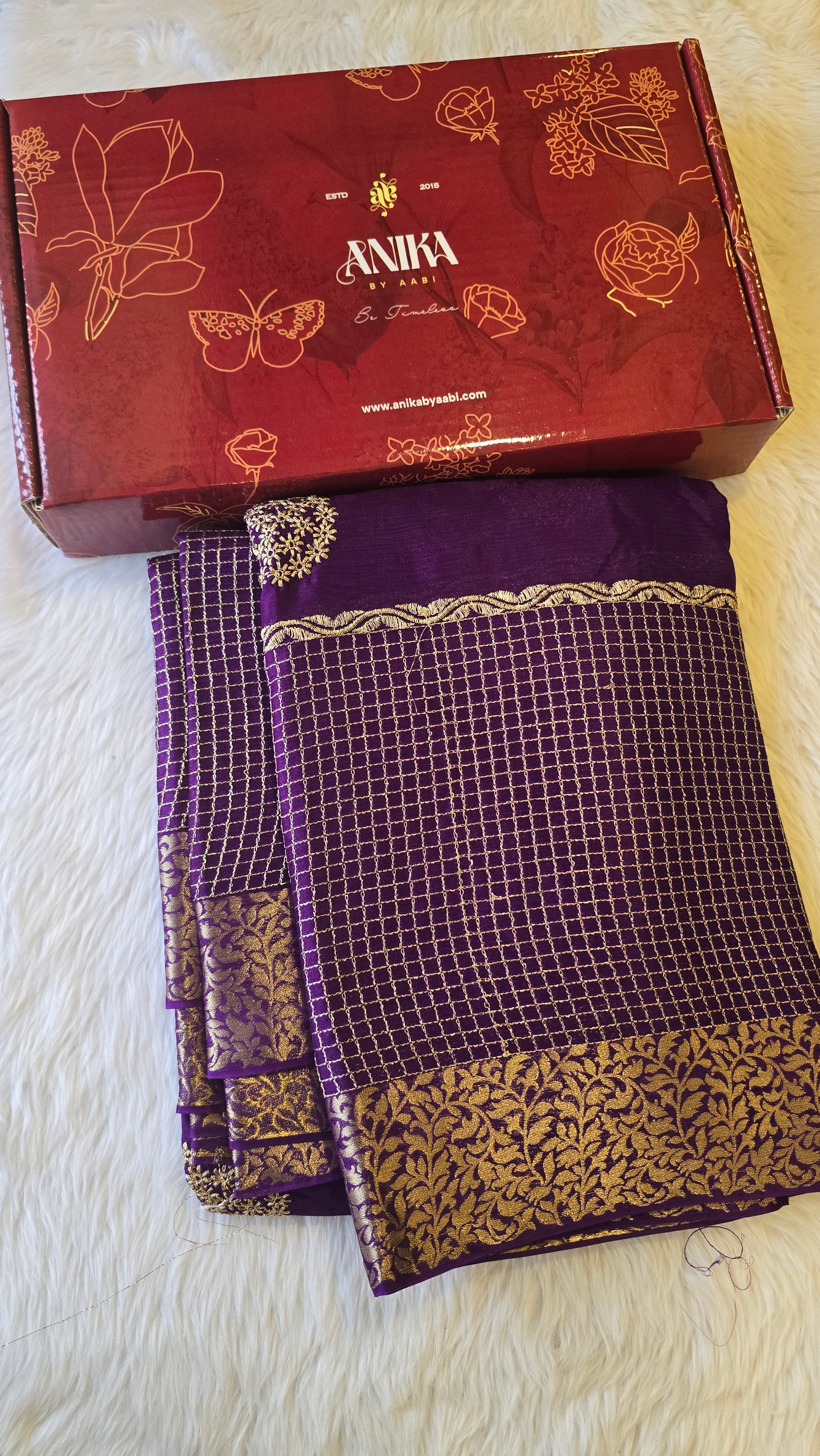 CHINON SILK SAREE-PURPLE