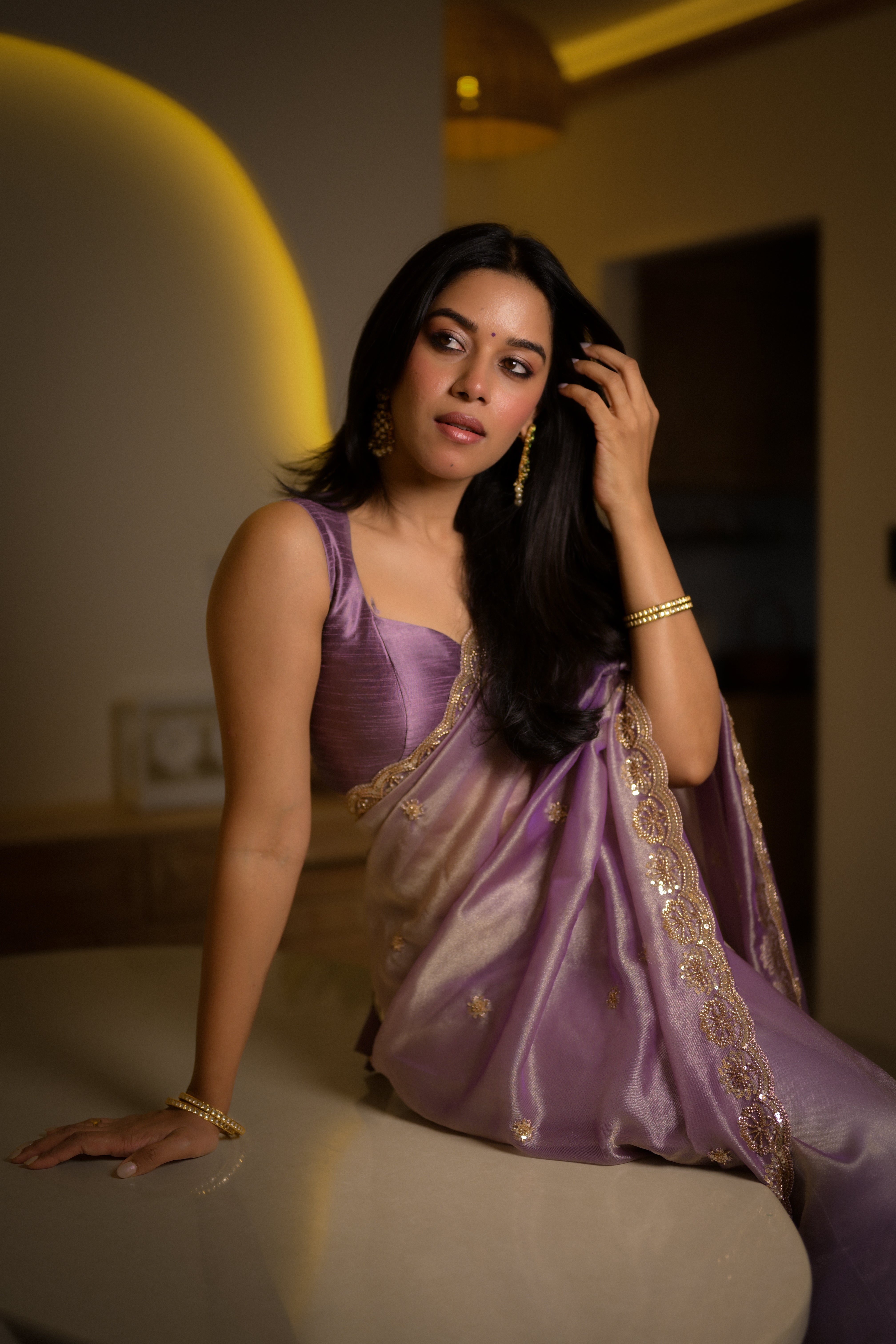 Mirna -Anika's Exclusive Festive Edit designer Tissue silk saree