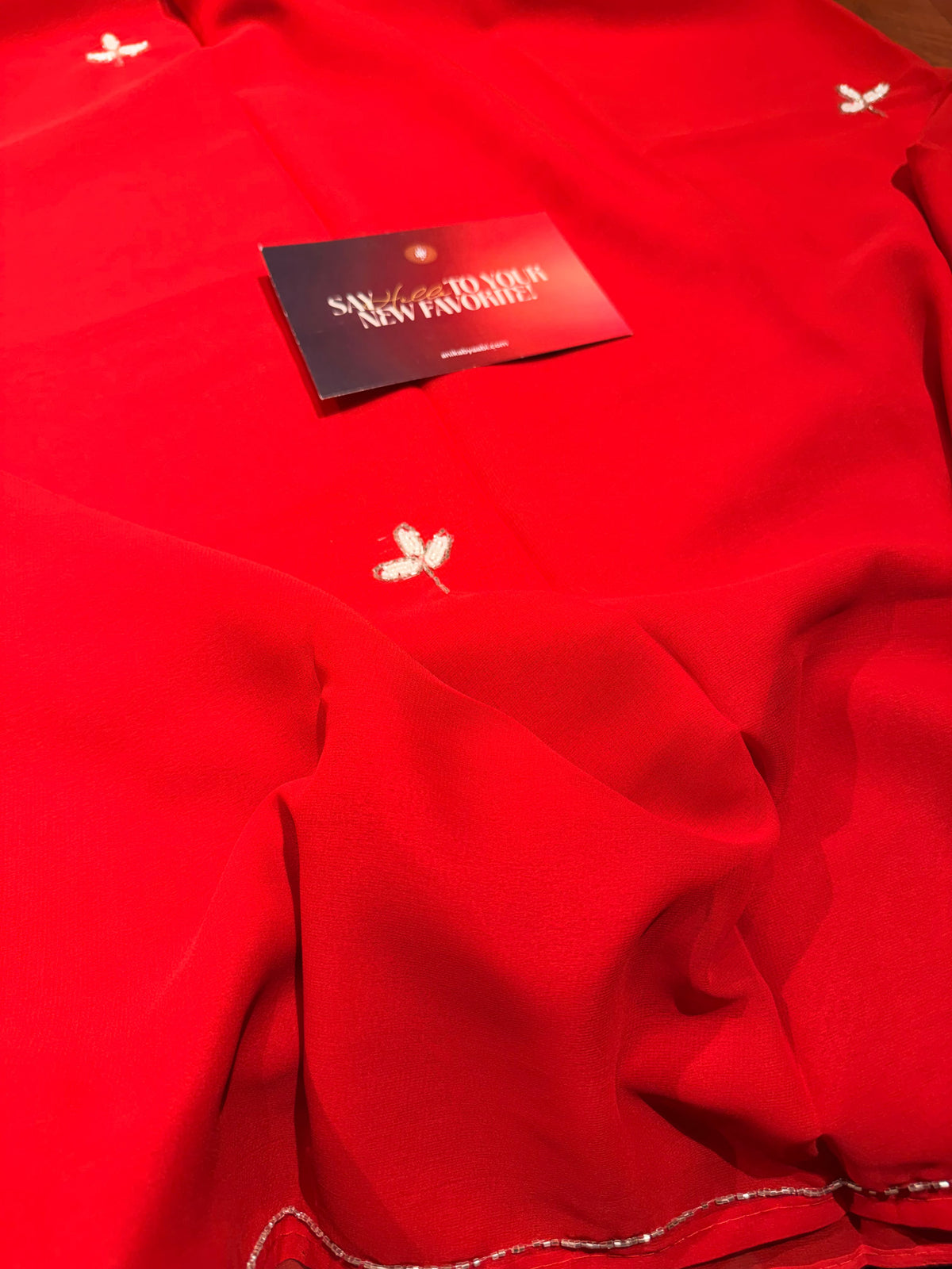 Anika's Soft Chiffon saree -Red