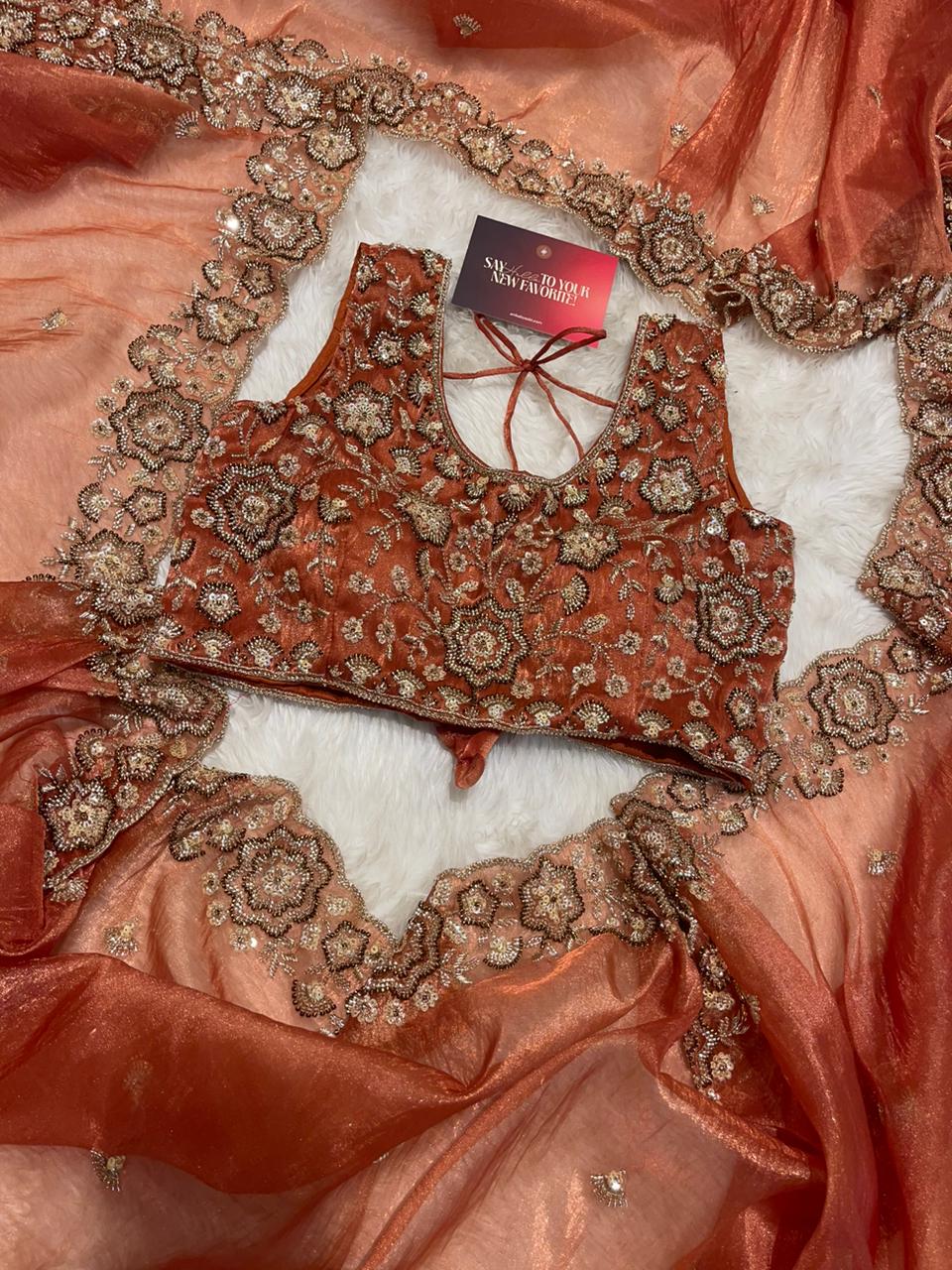 Anika’s Rustic Heavy work Designer saree - Anaya Festive Edit - AA36