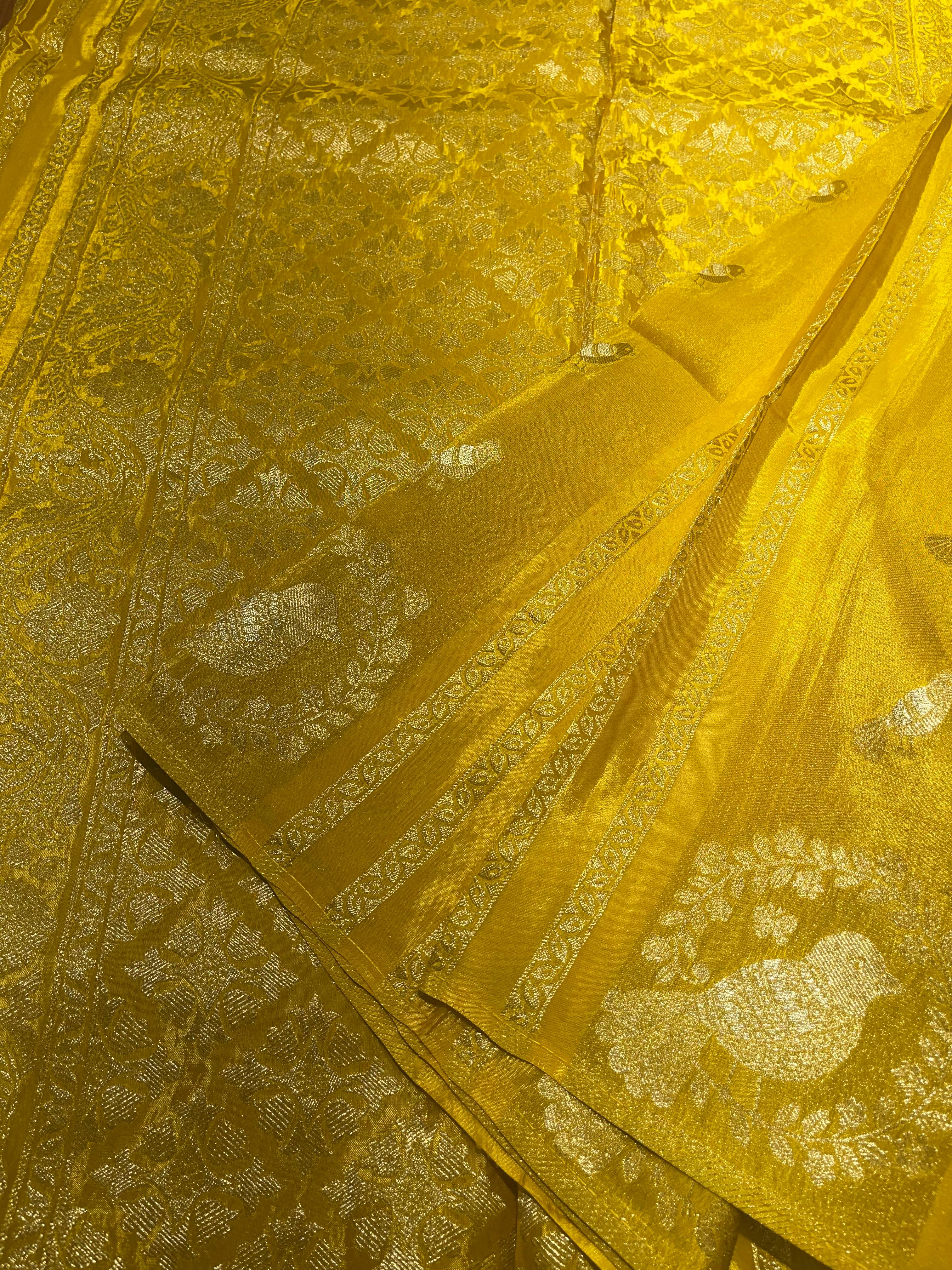 Chinon Soft Silk-Birds summer yellow