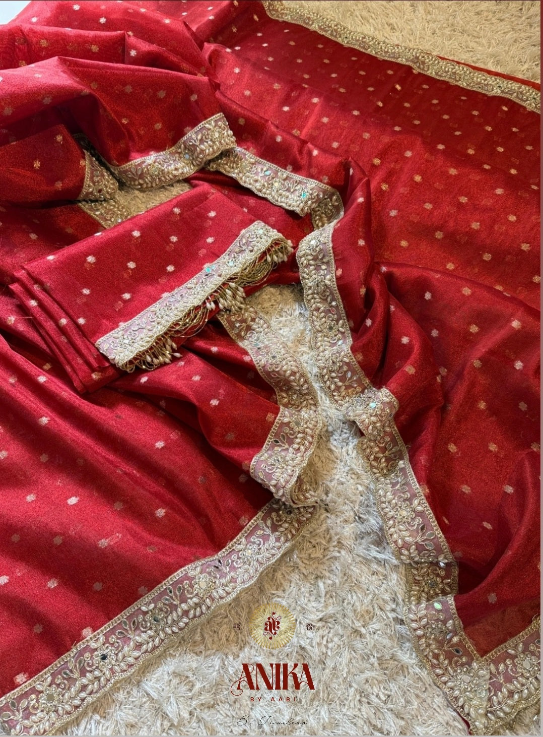 Anika's Banarasi Tissue silk saree - MAROON