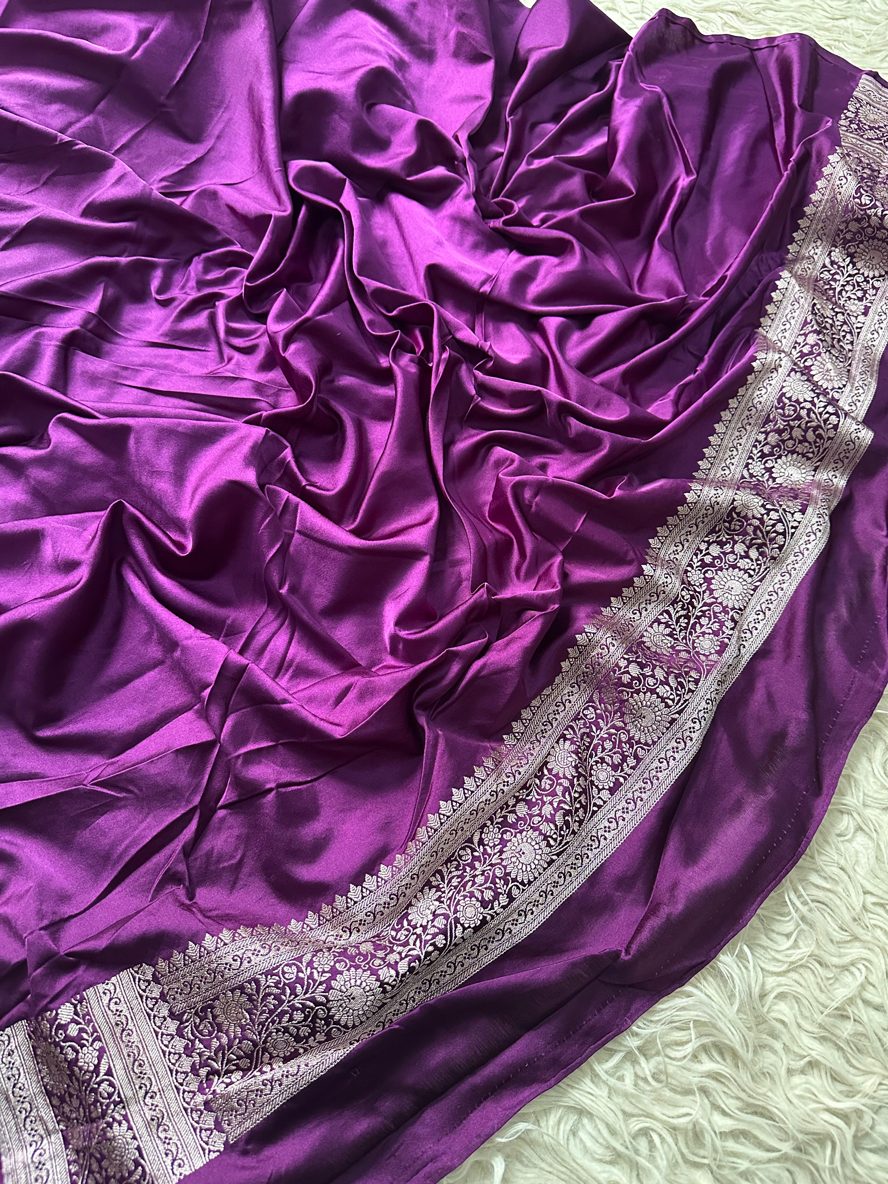 Anika's mashru silk saree purple- Festive Edit