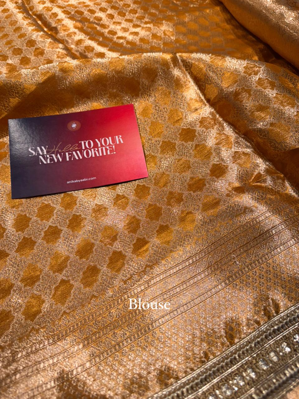 Pure Banarasi Tissue Silk Saree Golden Radiance - Kalki