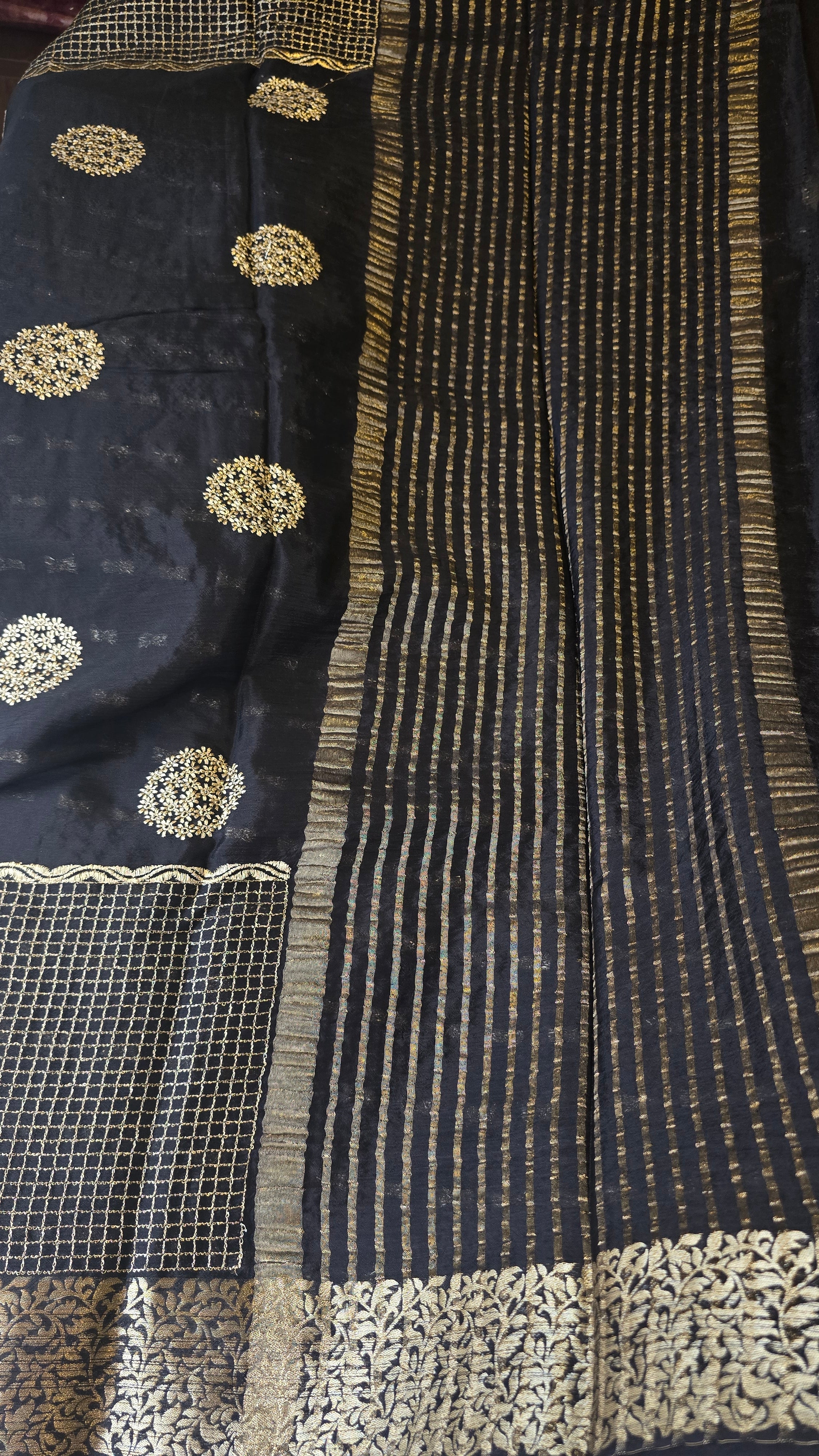 CHINON SILK SAREE-BLACK