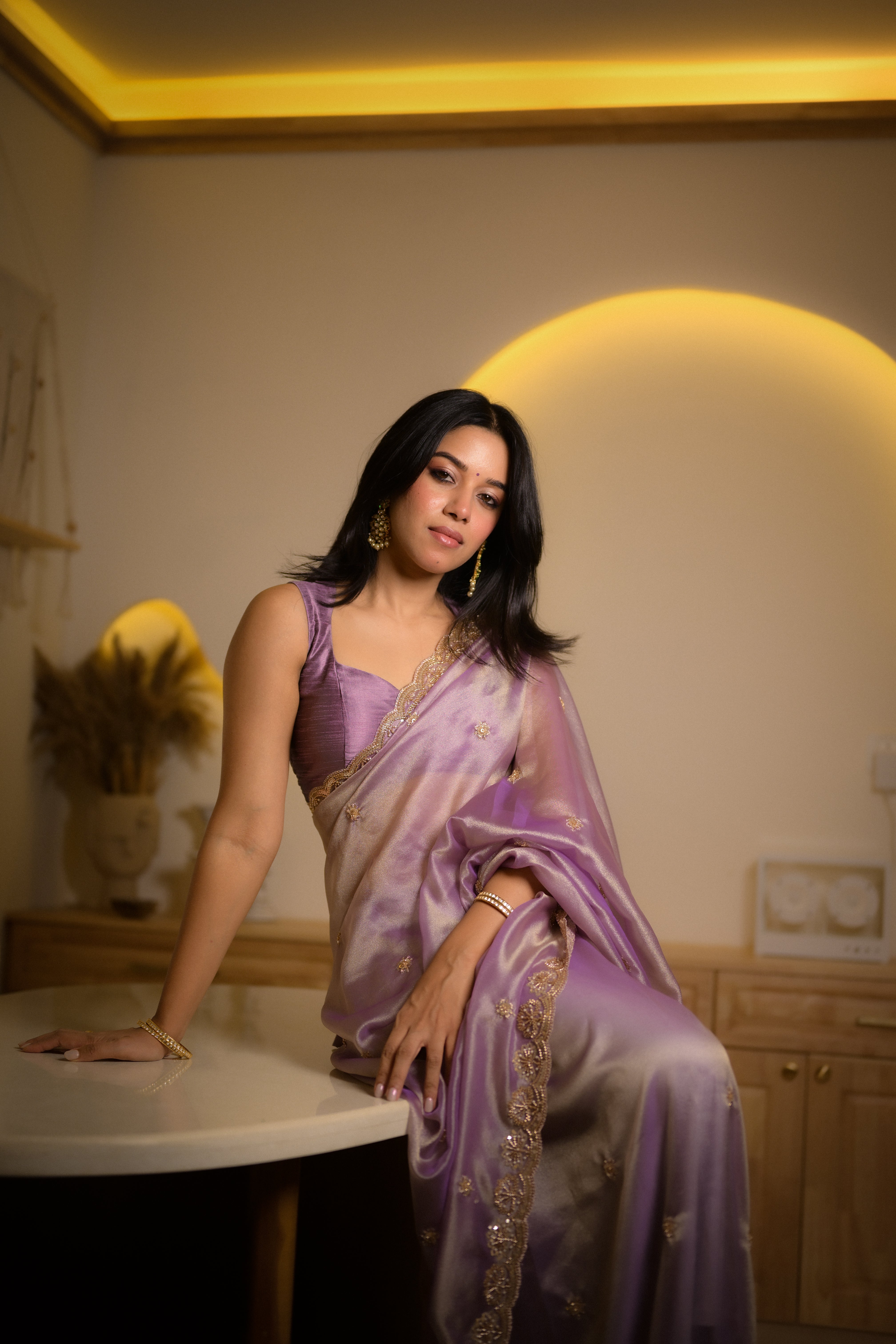 Mirna -Anika's Exclusive Festive Edit designer Tissue silk saree