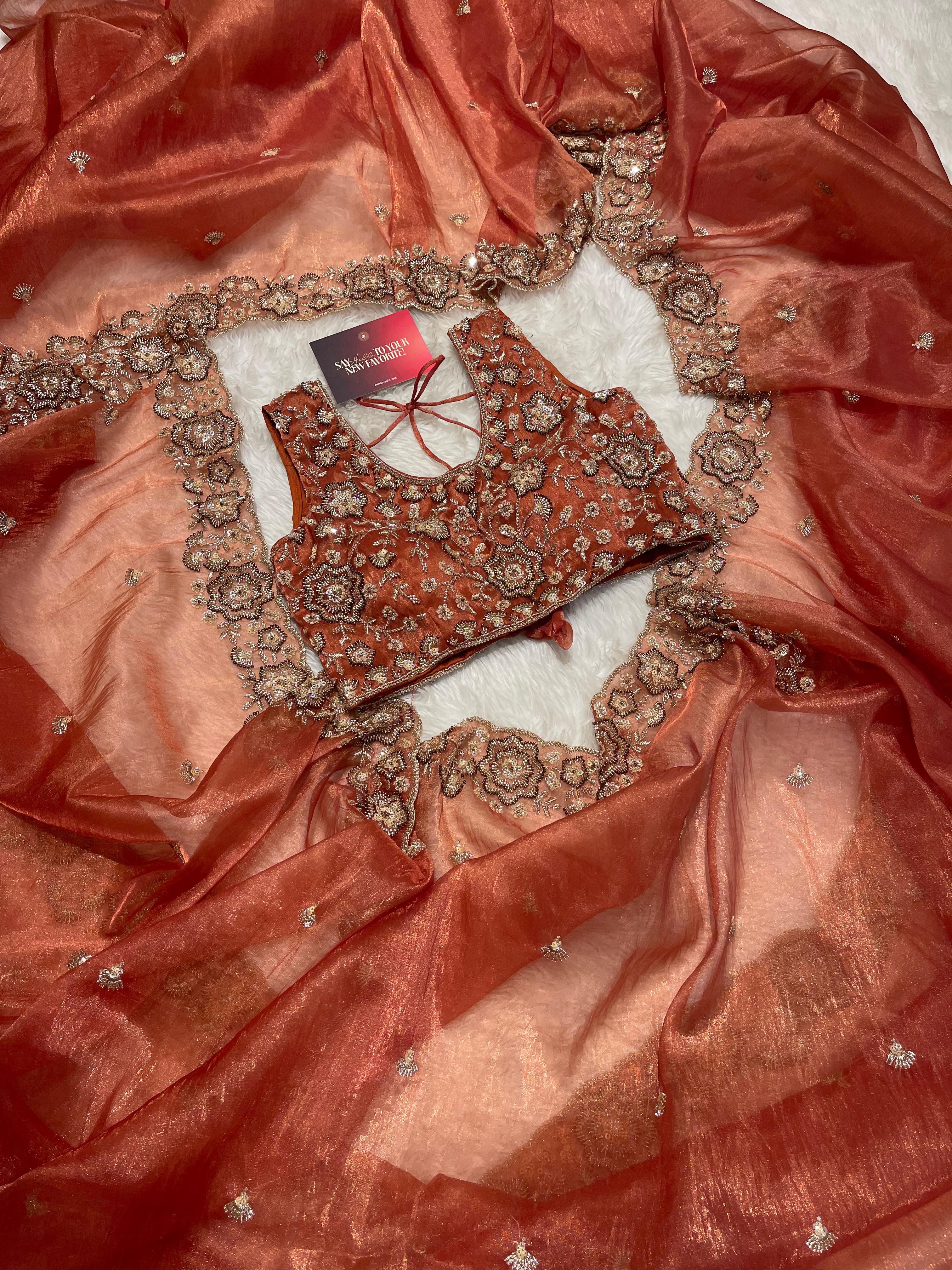 Anika’s Rustic Heavy work Designer saree - Anaya Festive Edit - AA36