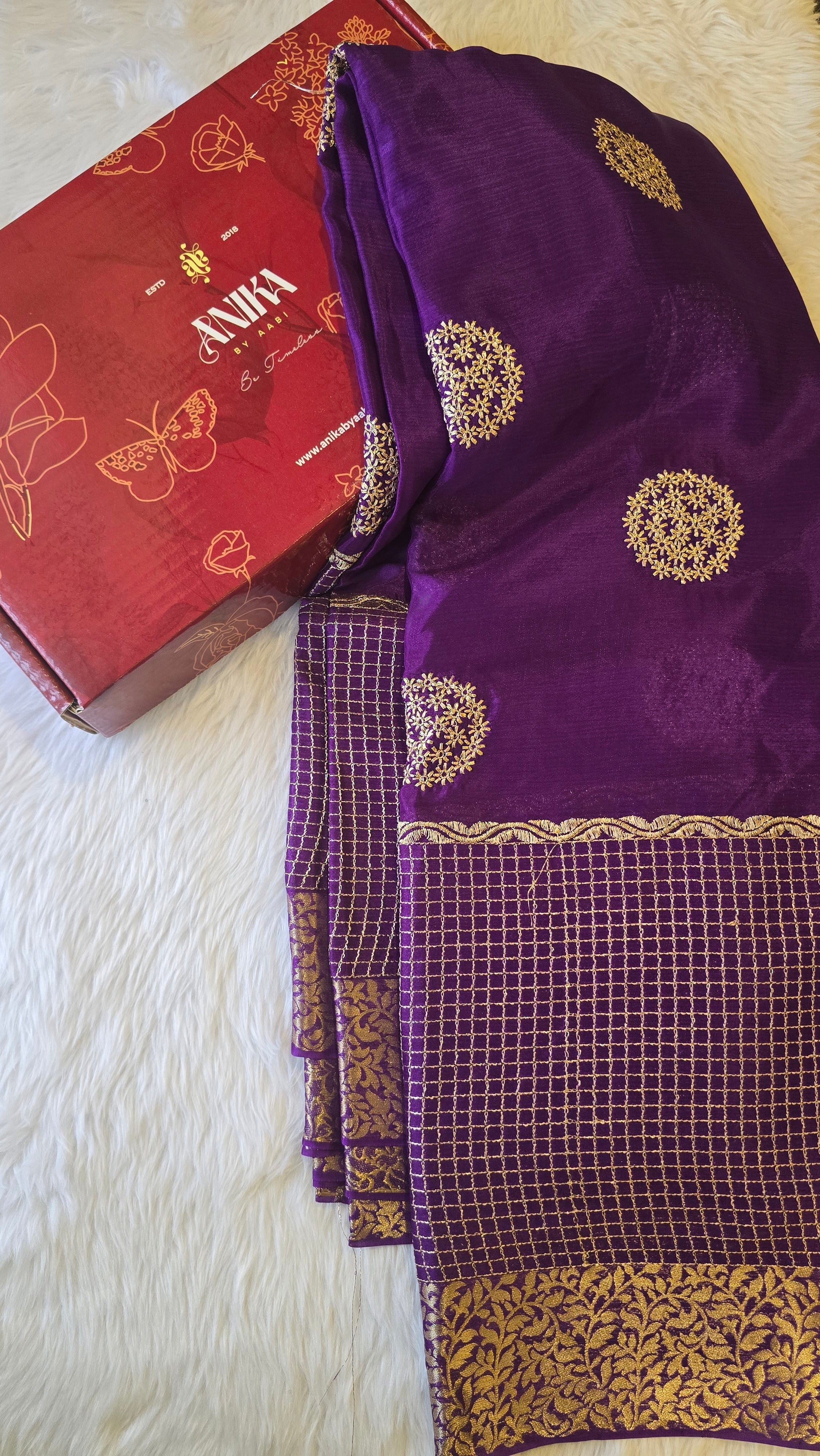 CHINON SILK SAREE-PURPLE