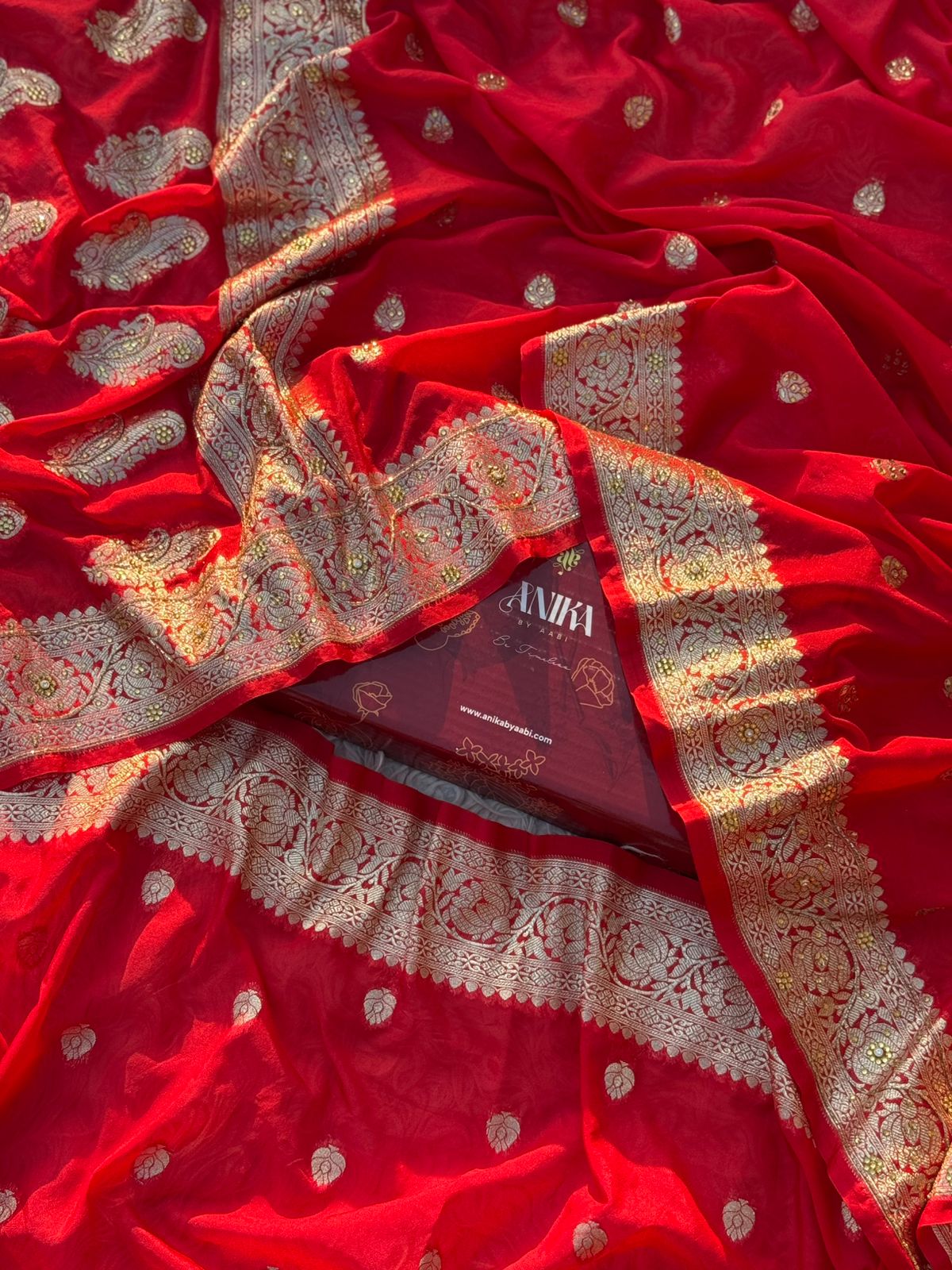 SAMHITA -Anika's Red Banarasi Silk saree