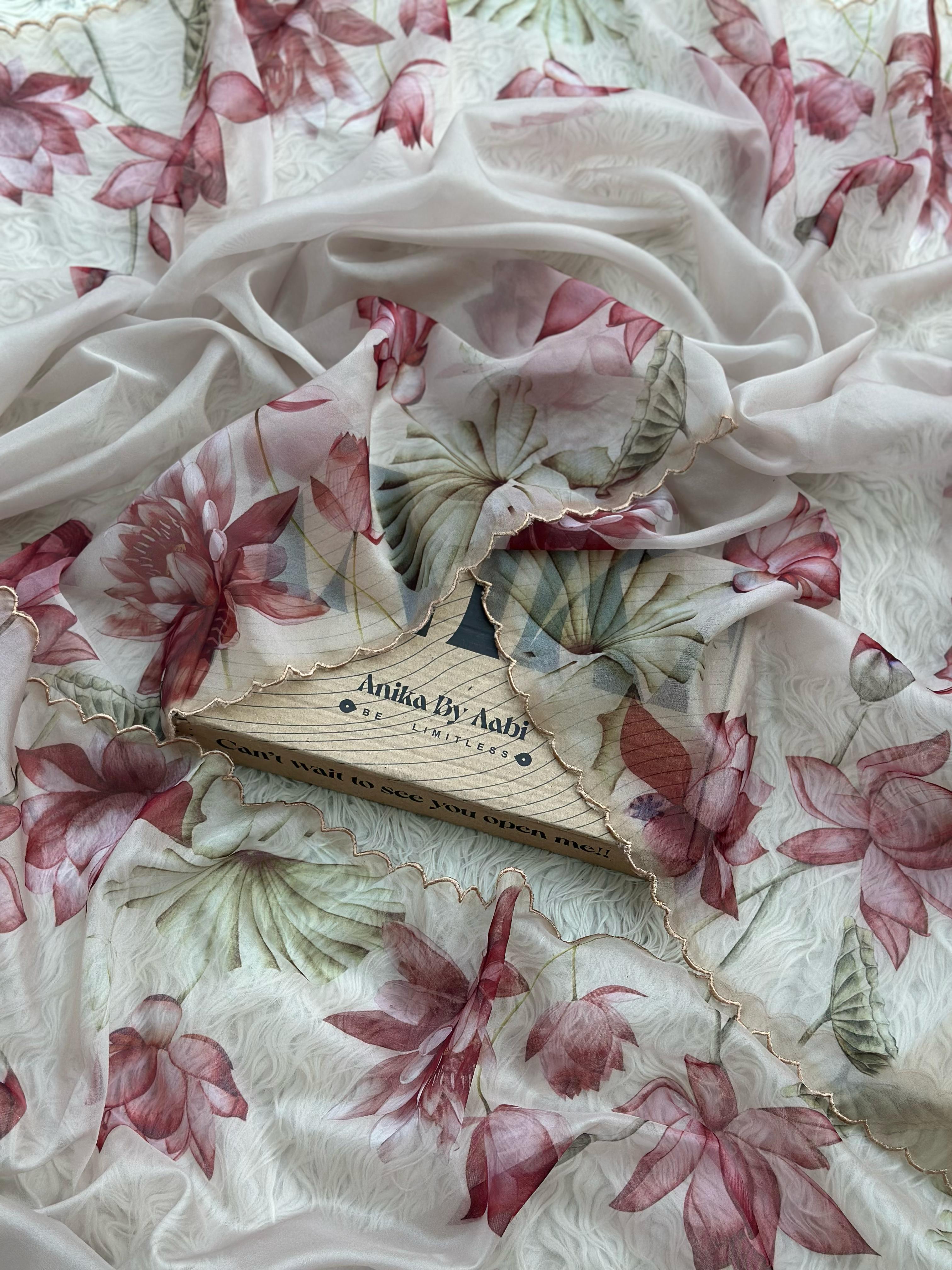 SITARA - FLORAL KORA ORGANZA  SAREE