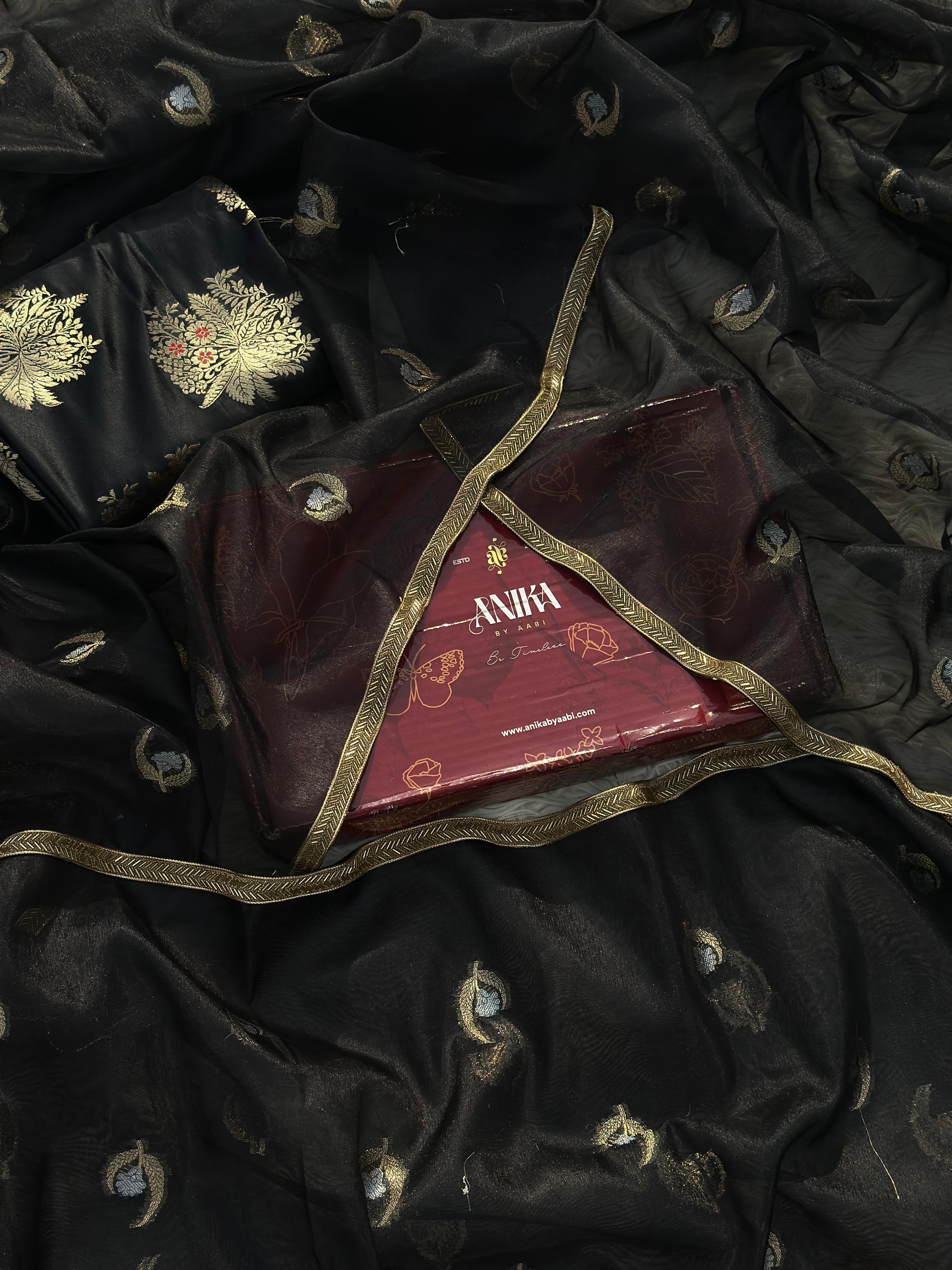 Black Tissue  Saree -  Anika's Exclusive Edit