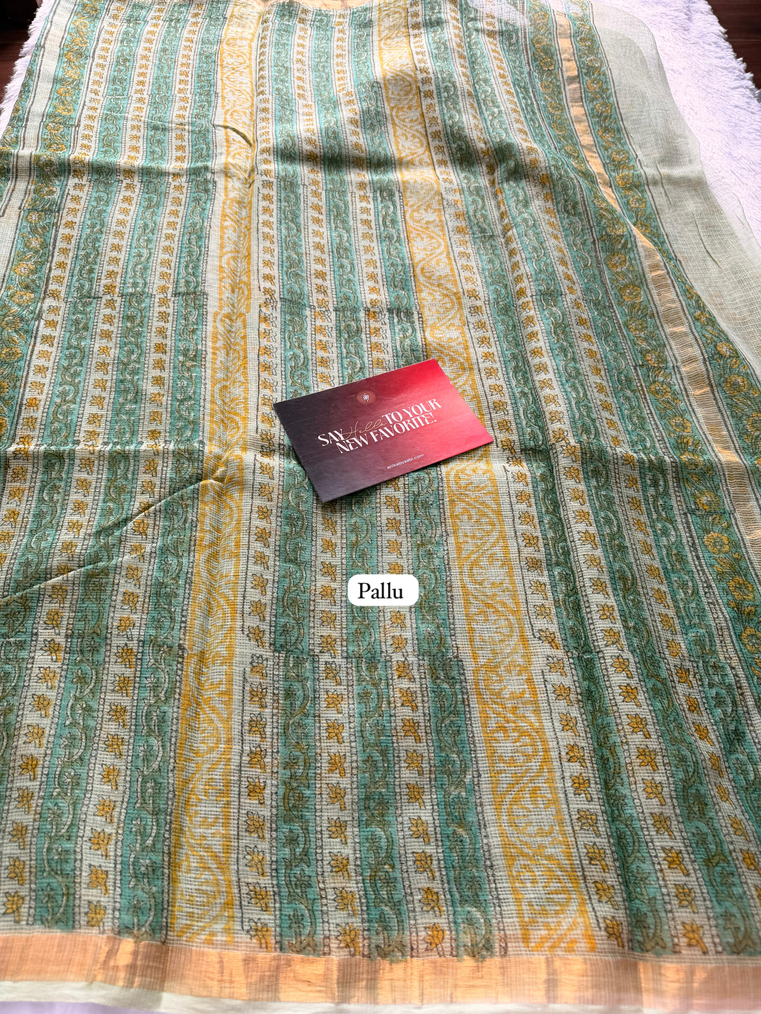 Pure Kota Cotton Heritage Floral Saree – Sage Heritage