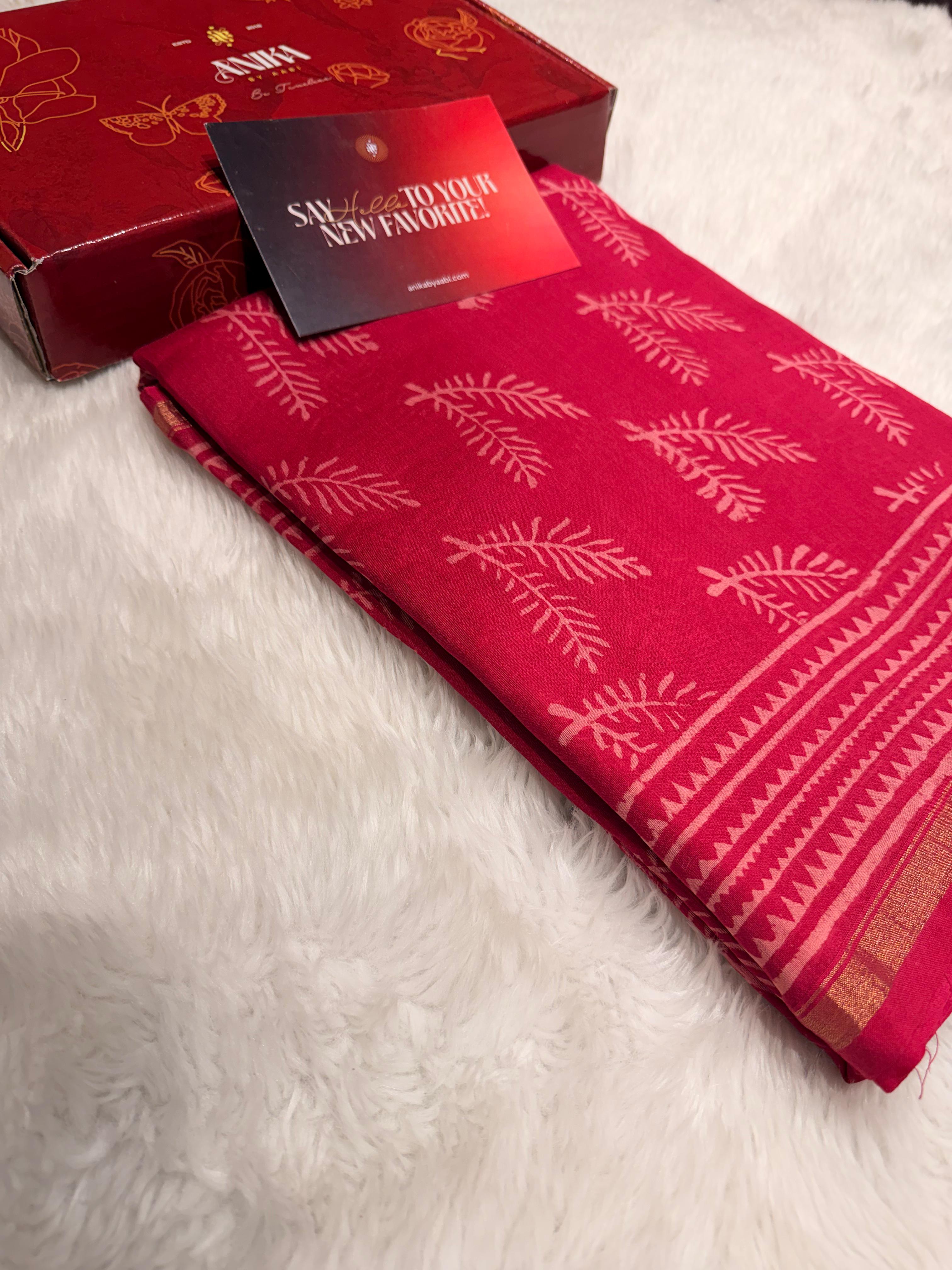 Pure Chanderi Silk Cotton Saree – 
Product Code- CSC-404