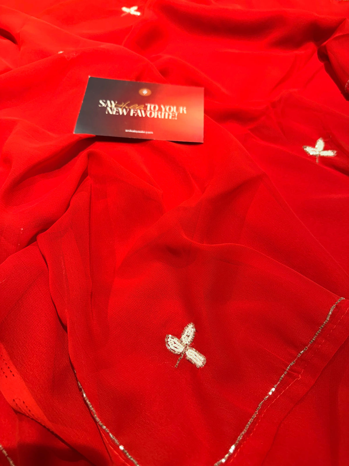 Anika's Soft Chiffon saree -Red