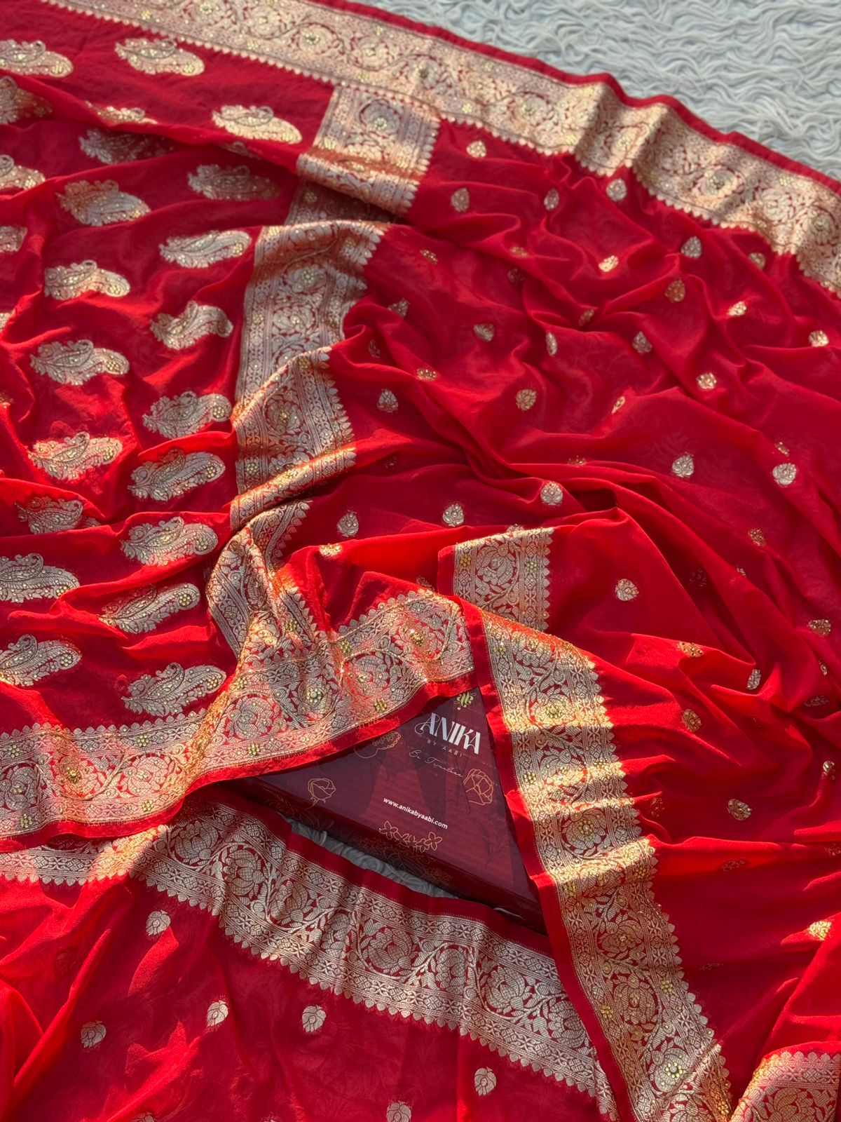 SAMHITA -Anika's Red Banarasi Silk saree