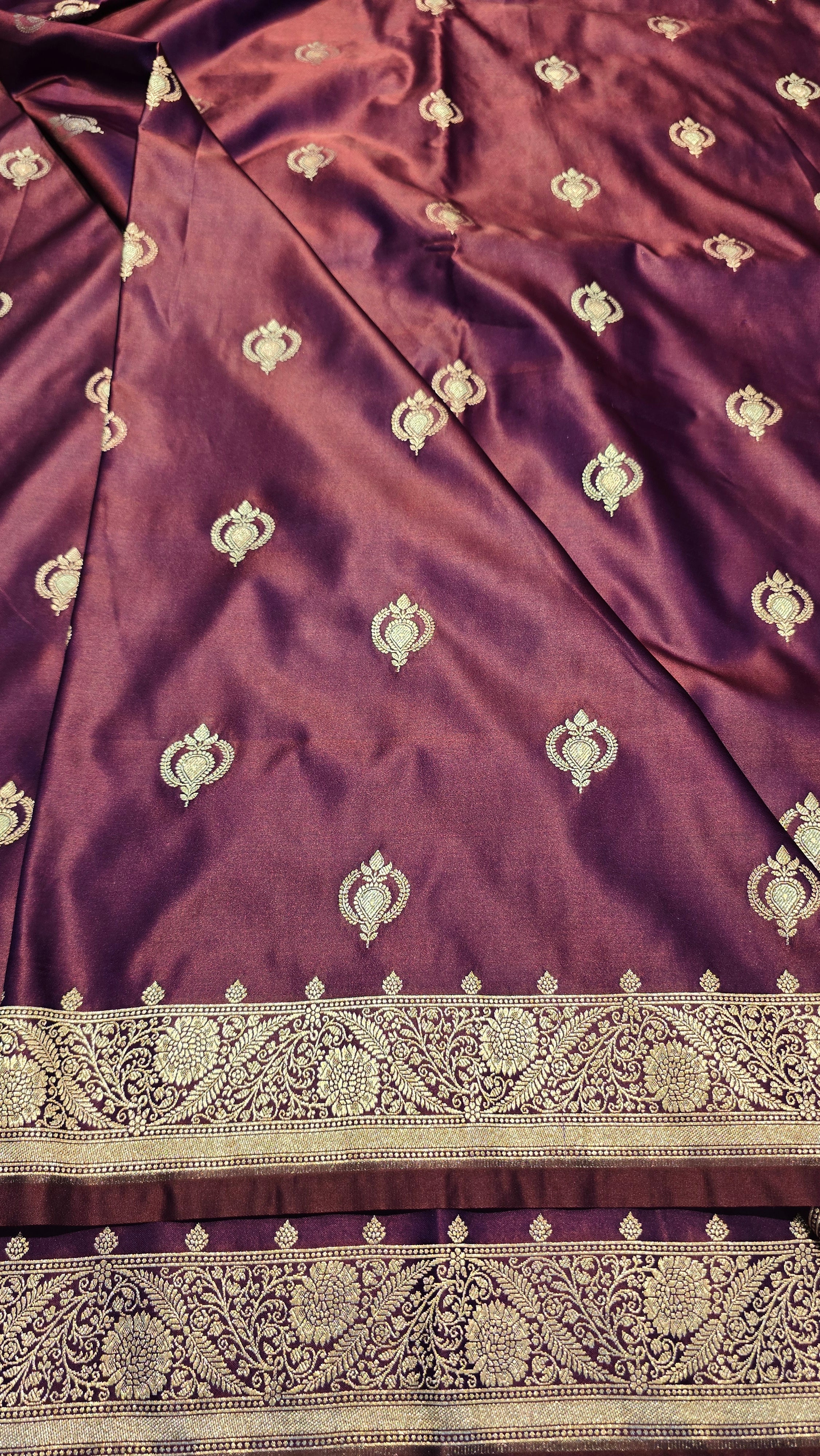 MASHRU PURPLE DUAL TONE SAREE