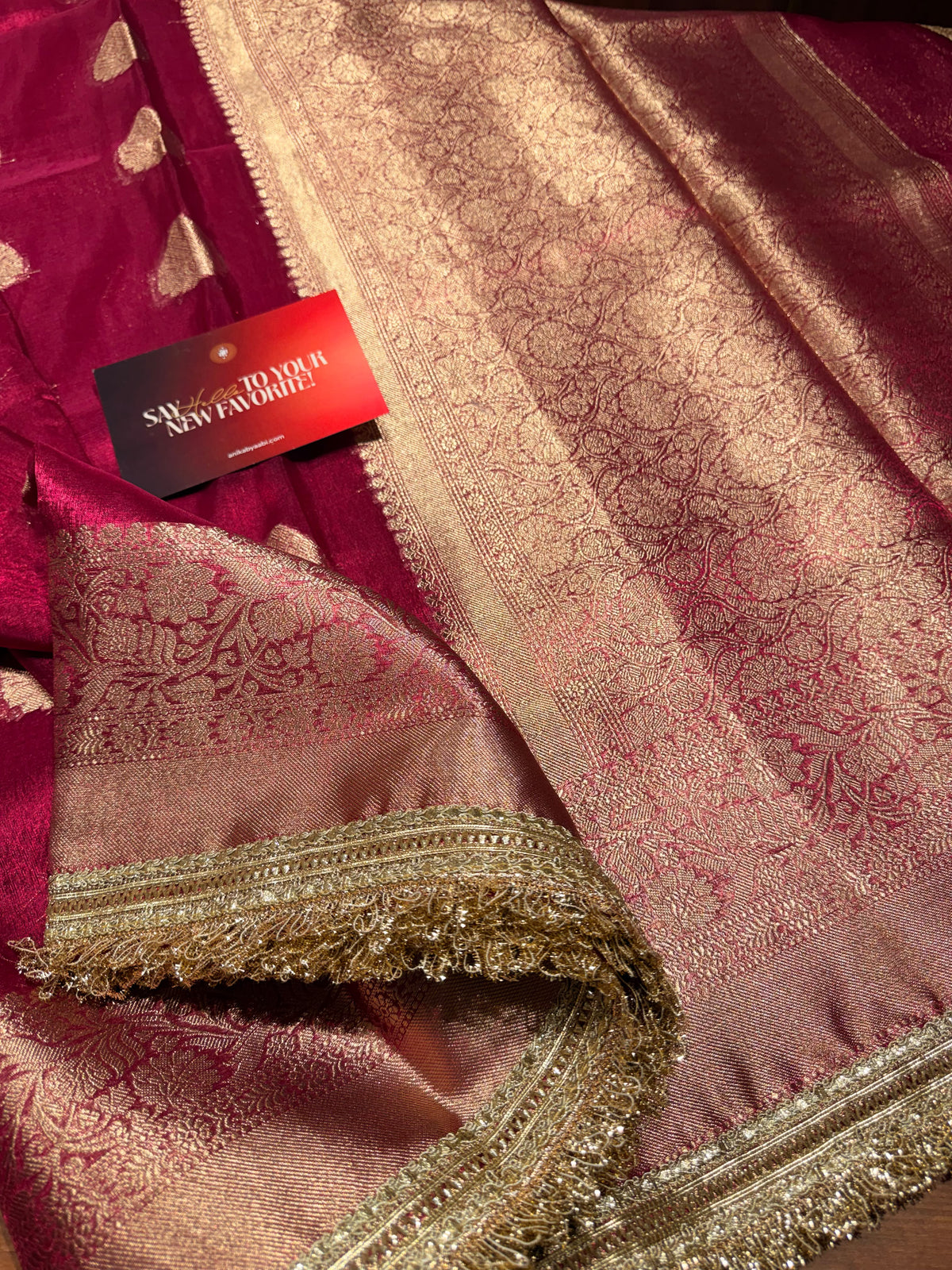 Tissue Motif Lace Saree -TLM12