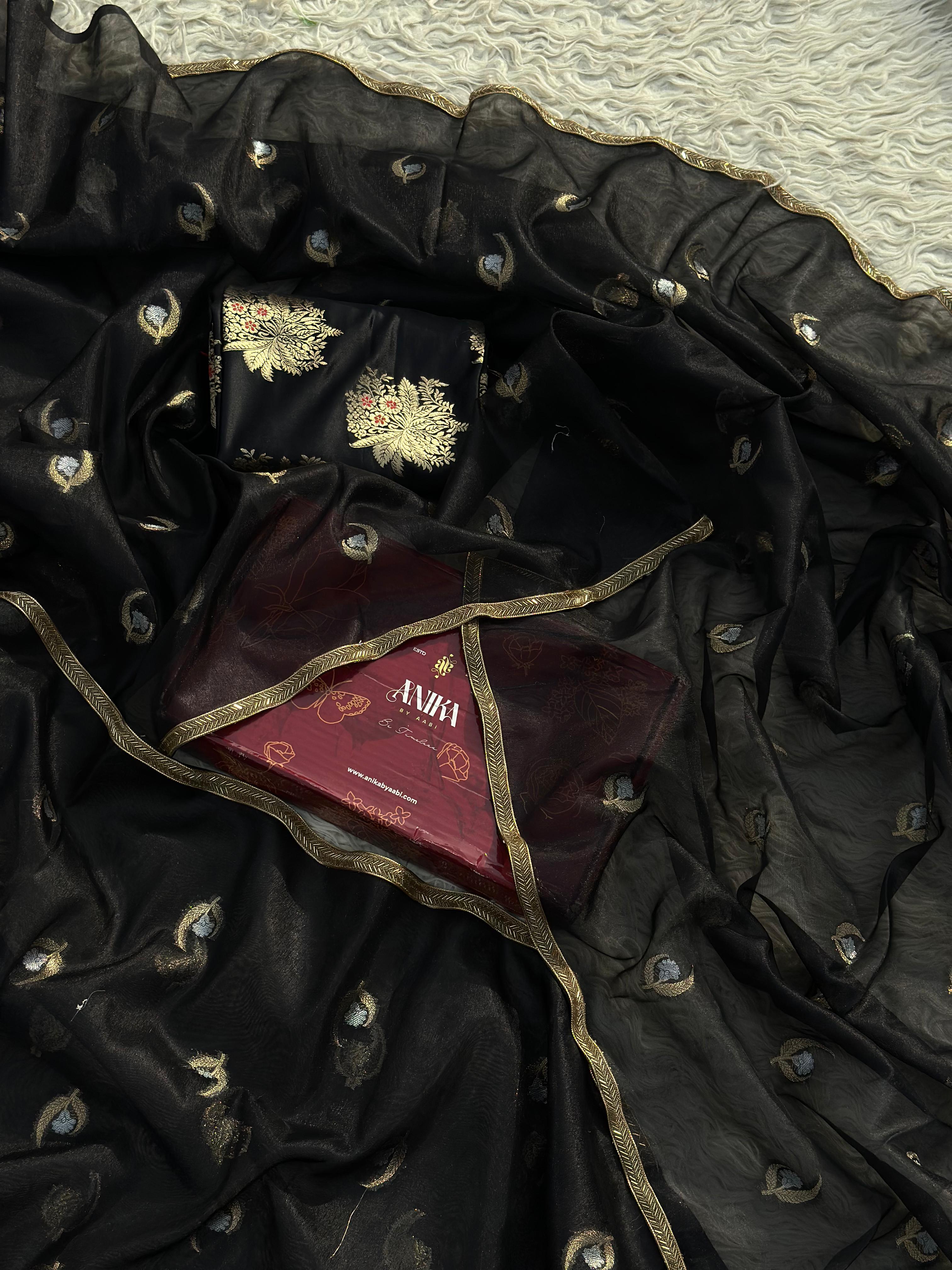 Black Tissue  Saree -  Anika's Exclusive Edit