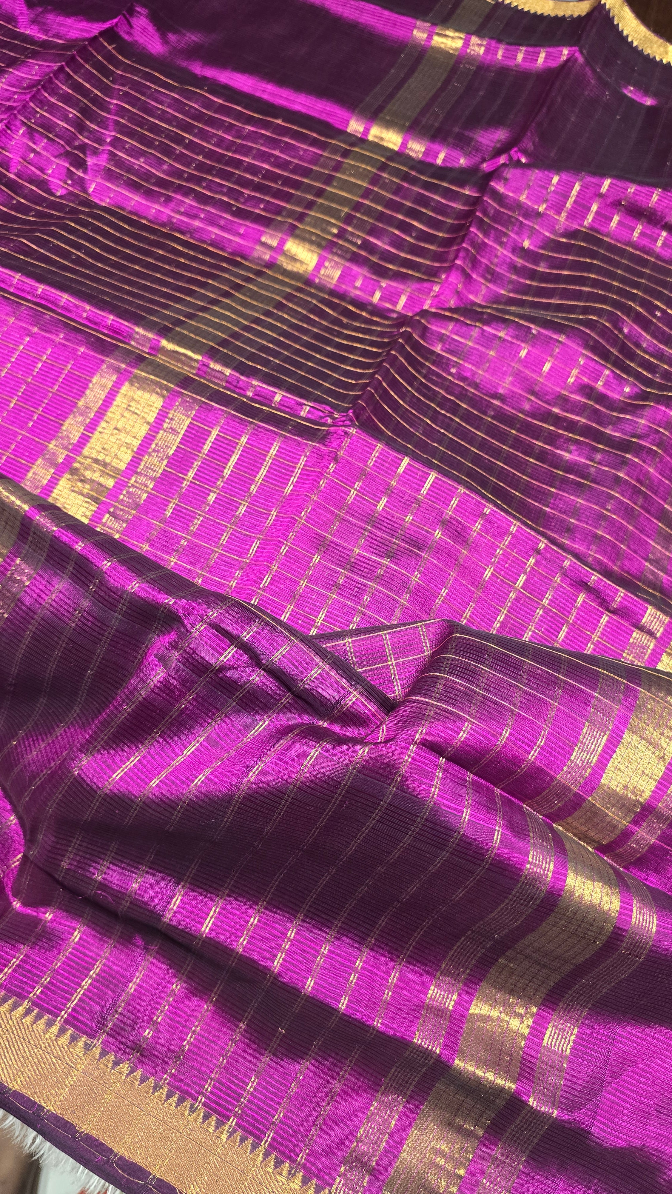 Anika's Handloom Mangalagiri pure silk saree - Purple
