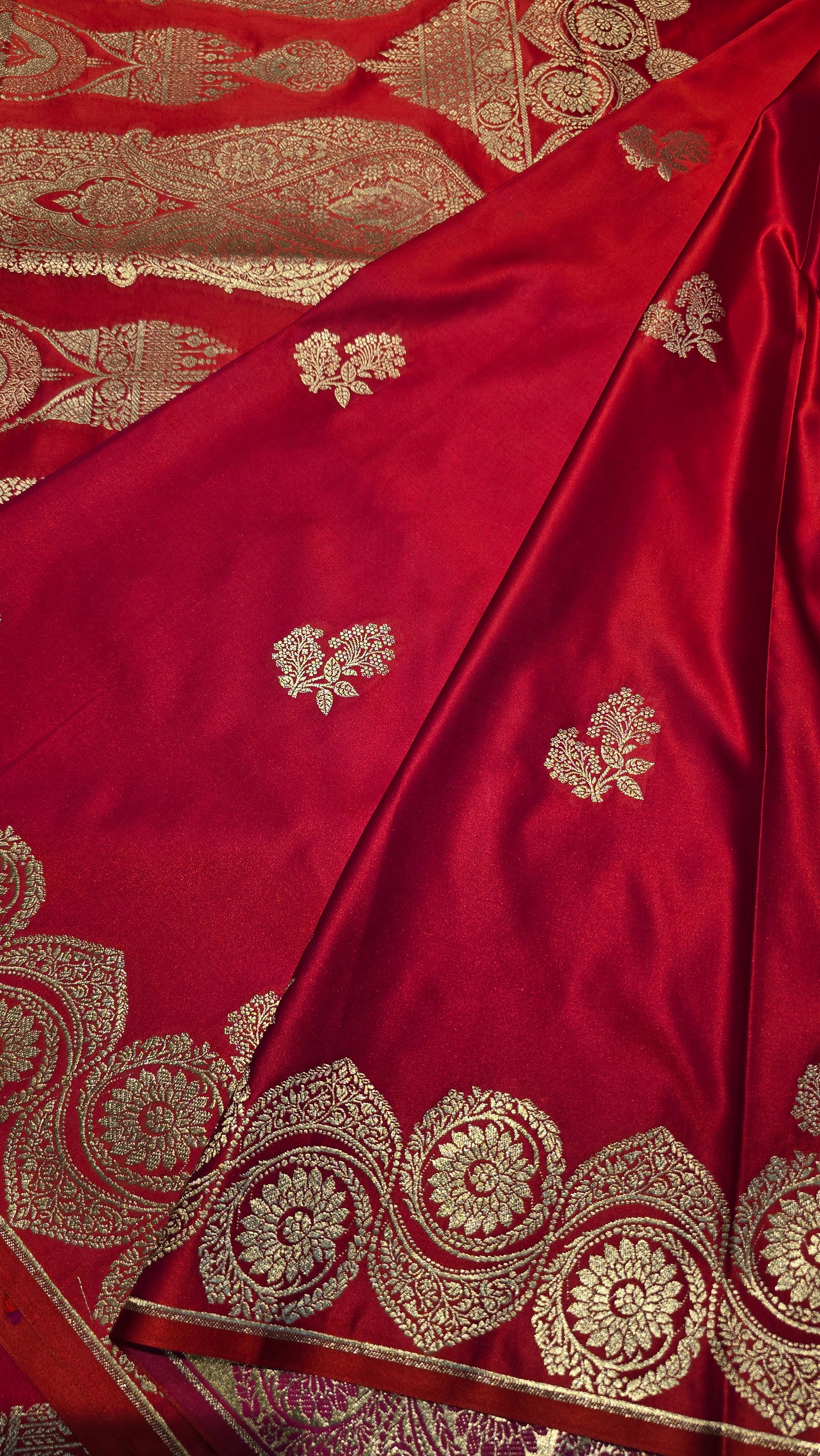 MASHRU REDDISH RANIPINK SAREE