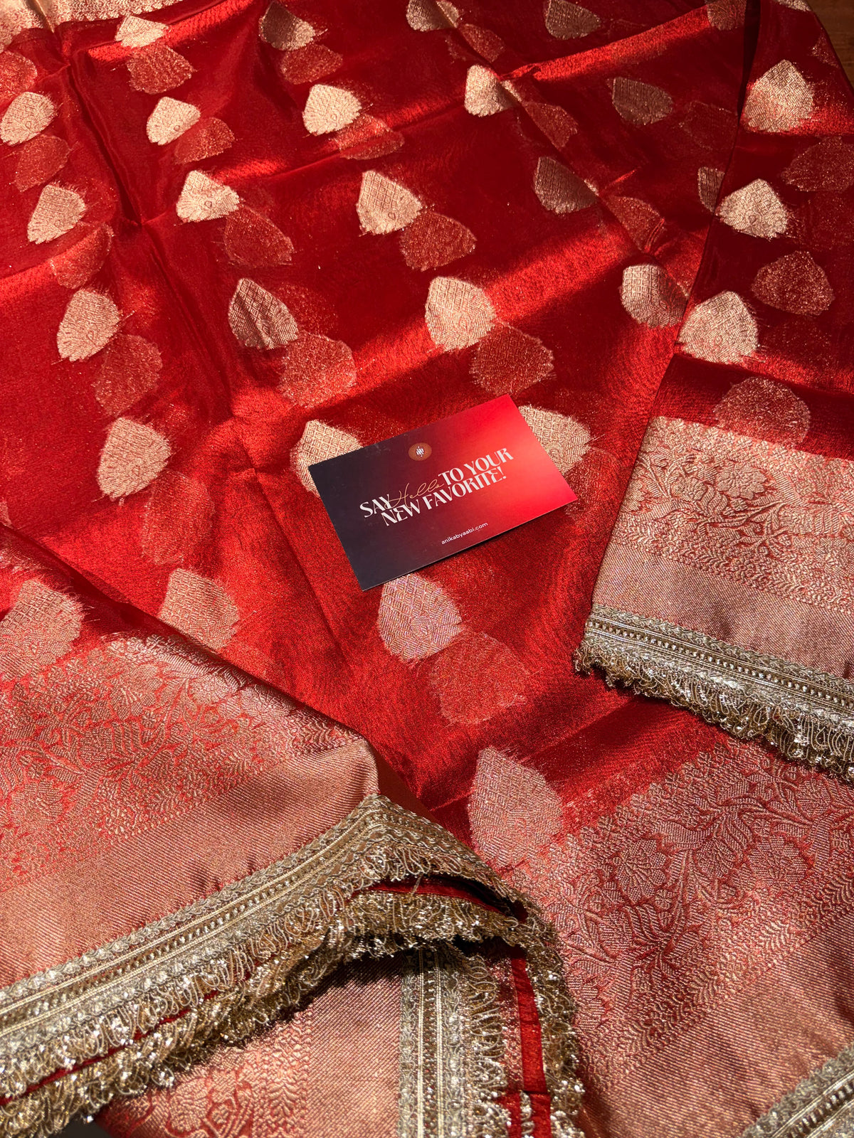Tissue Motif Lace Saree -TLM11