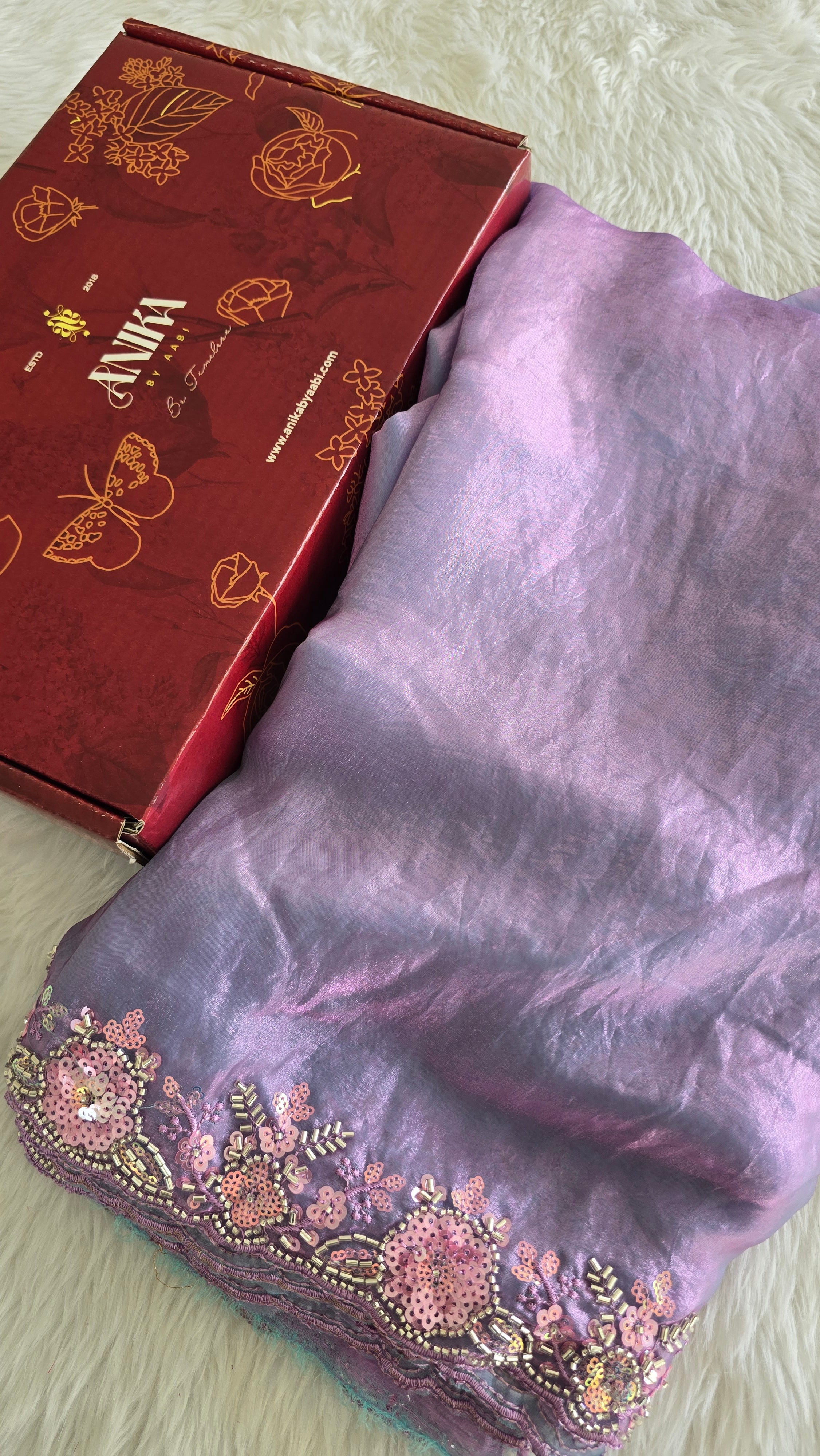 RADHIYA-DUAL TONE GRAY SAREE