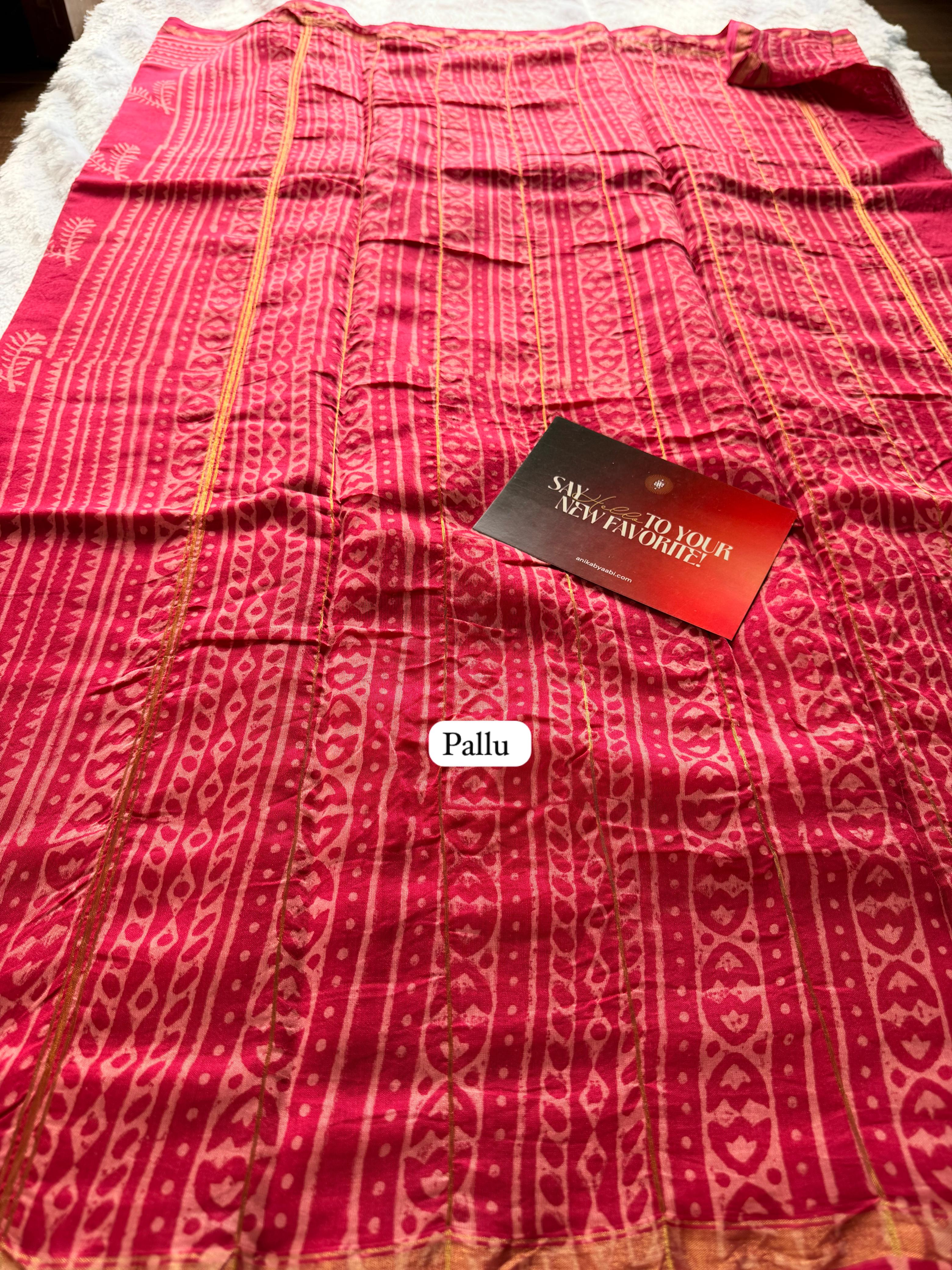 Pure Chanderi Silk Cotton Saree – 
Product Code- CSC-404