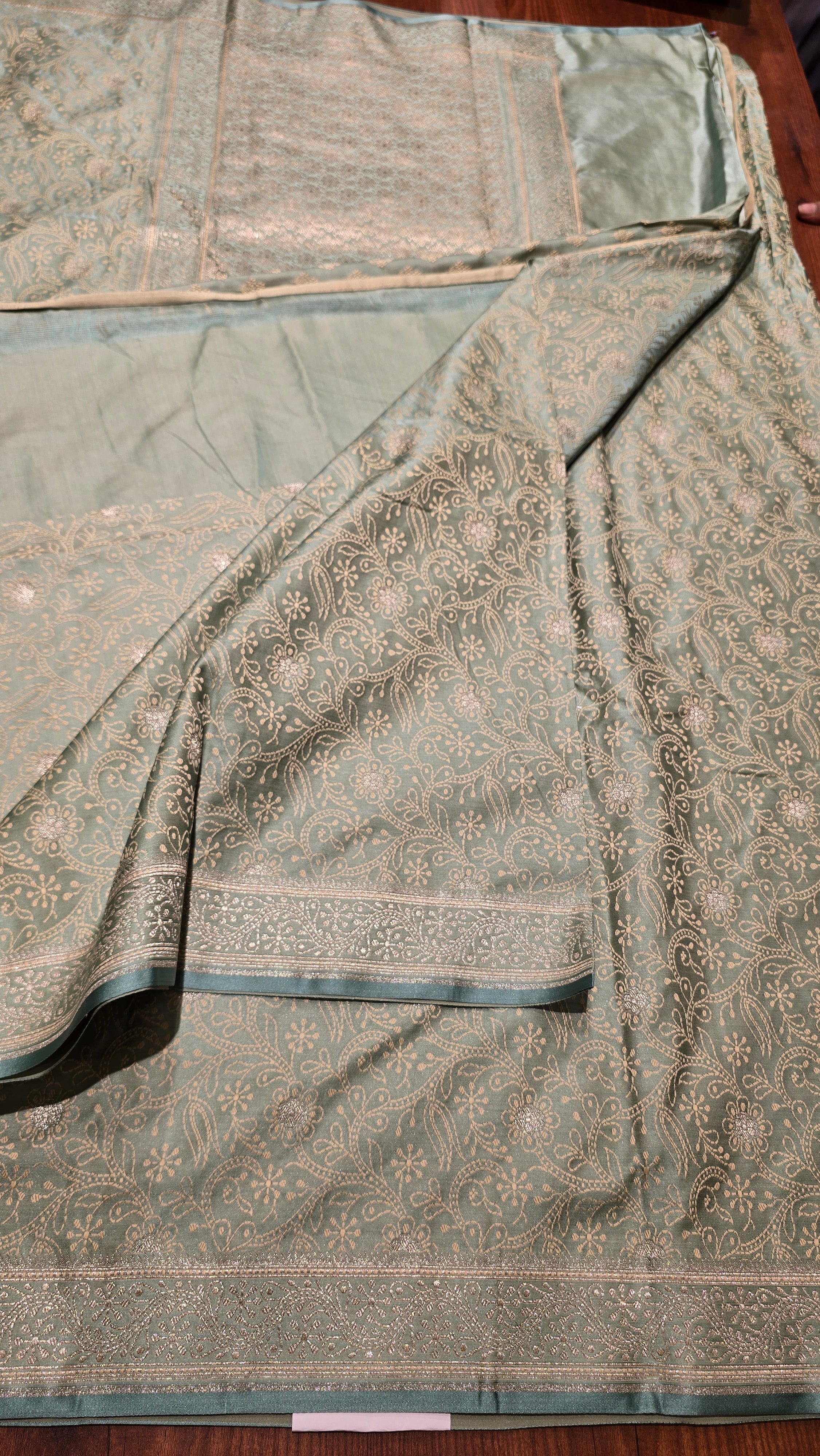 Anika's Vintage Banarasi- Pastel green