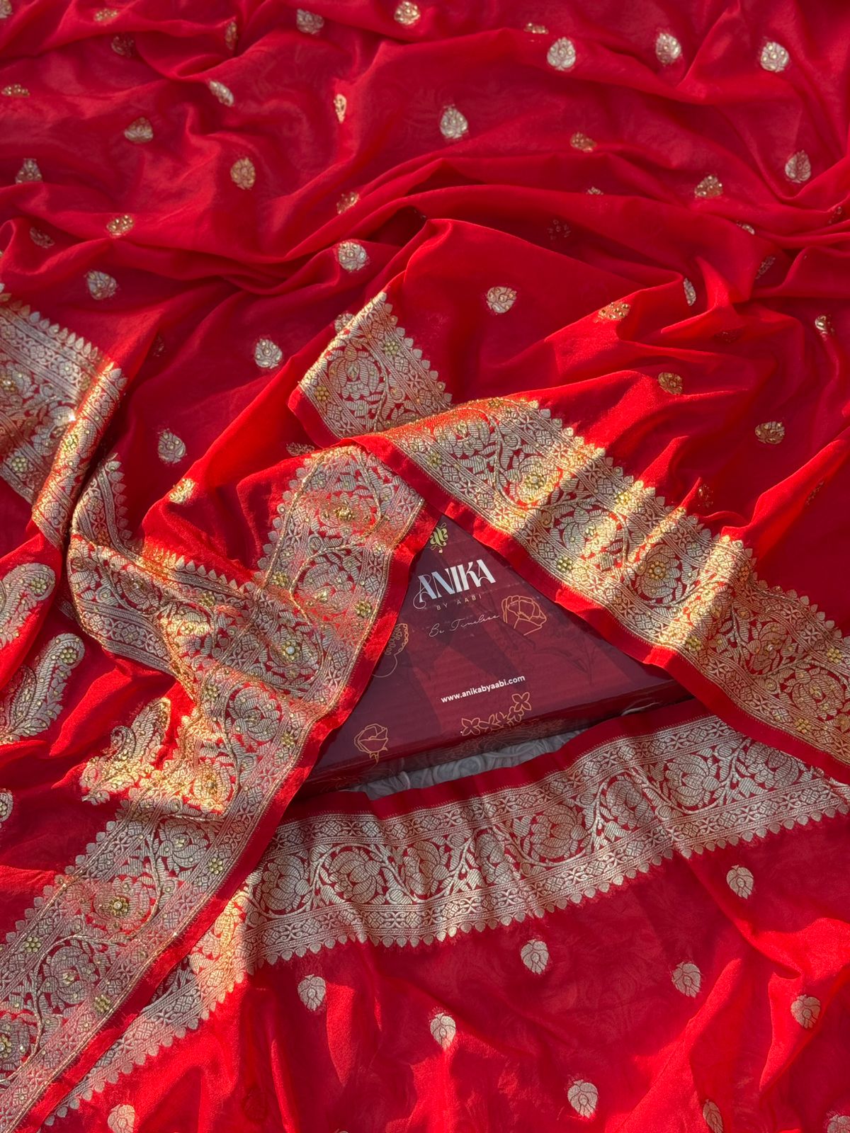 SAMHITA -Anika's Red Banarasi Silk saree
