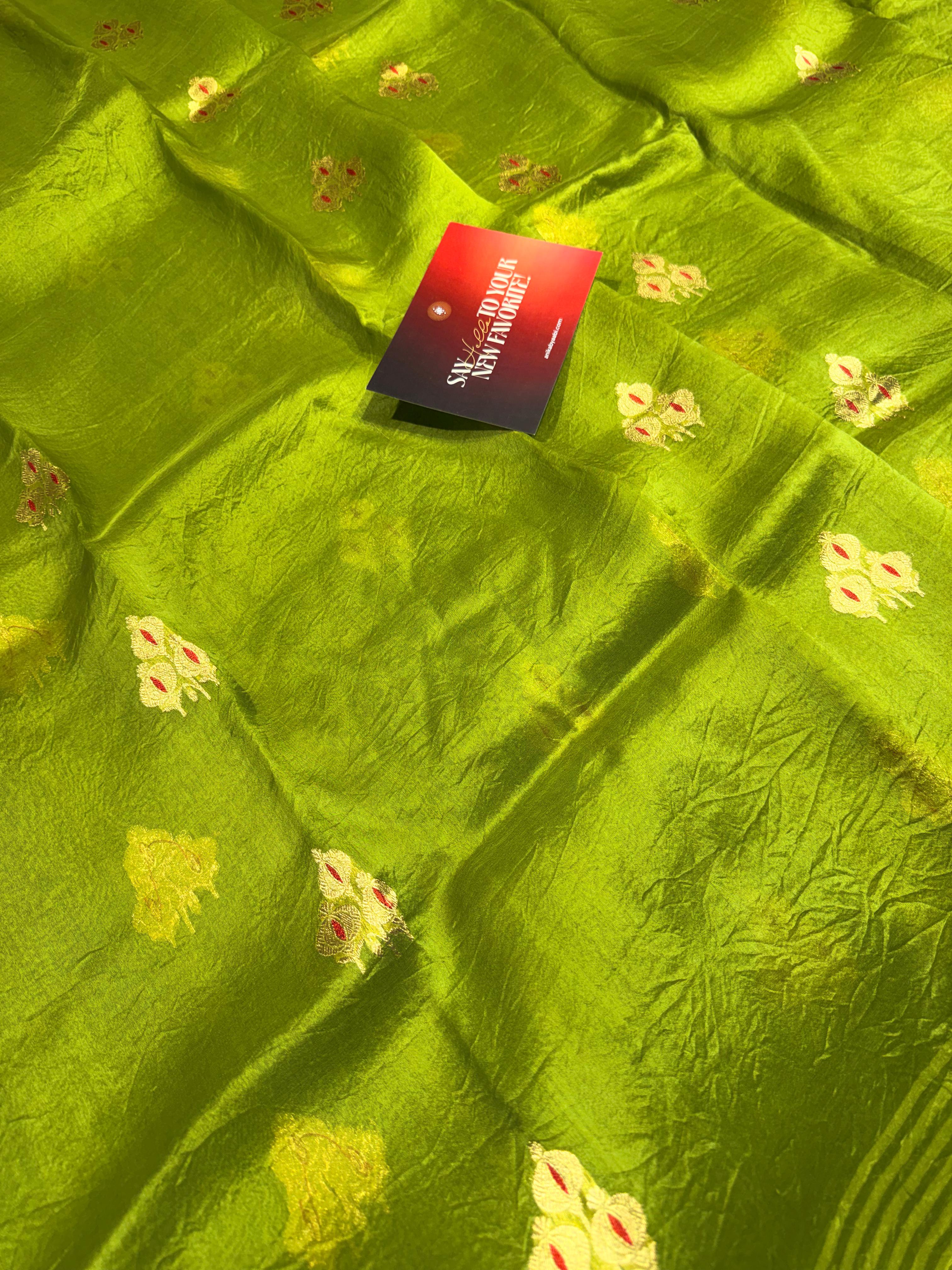 Pure Banarasi Kora Organza Saree – Green - BKO-701