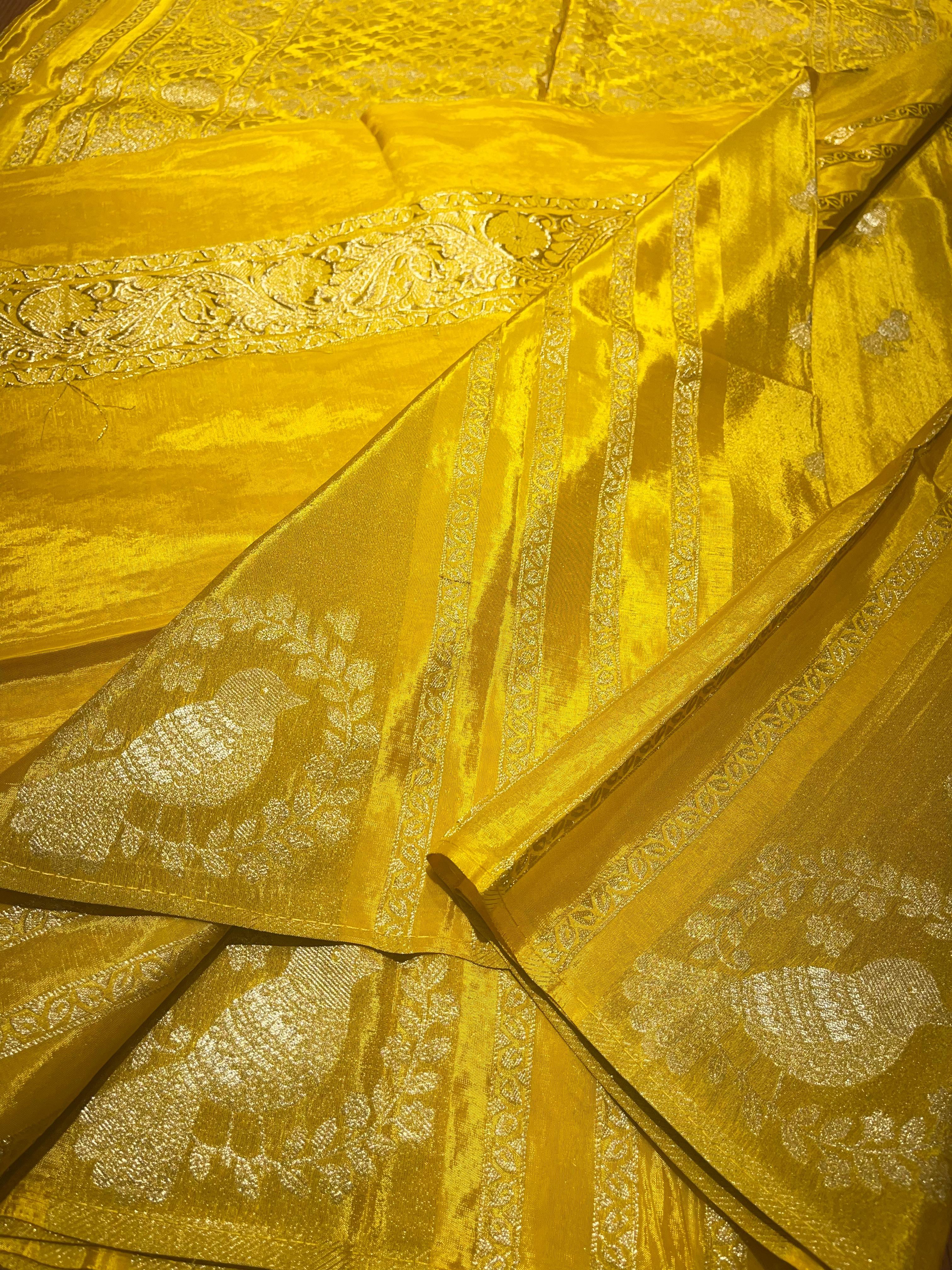 Chinon Soft Silk-Birds summer yellow