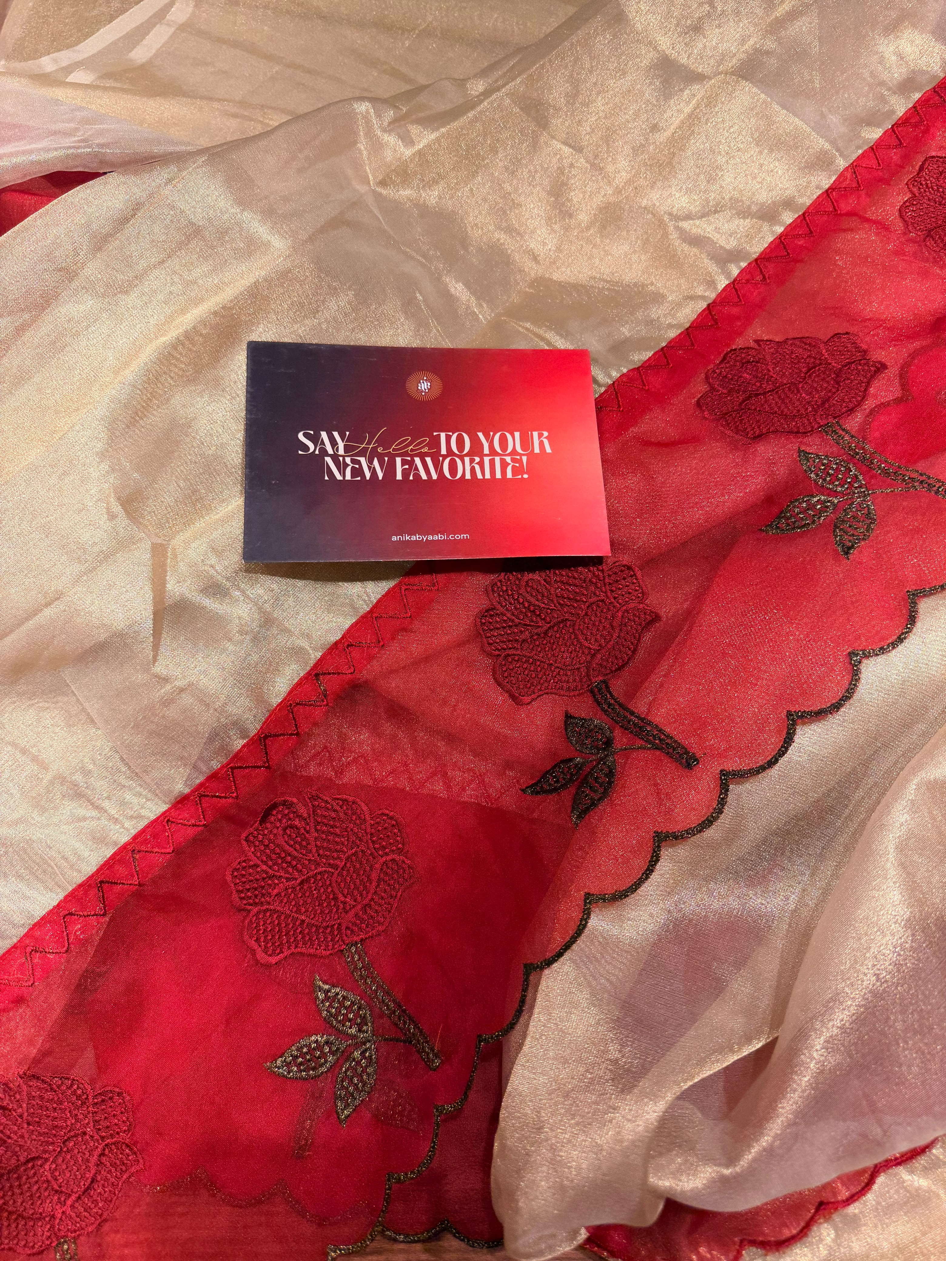 Anika’s Tissue saree with Embriodery an Exclusive Festive Edit - BH01