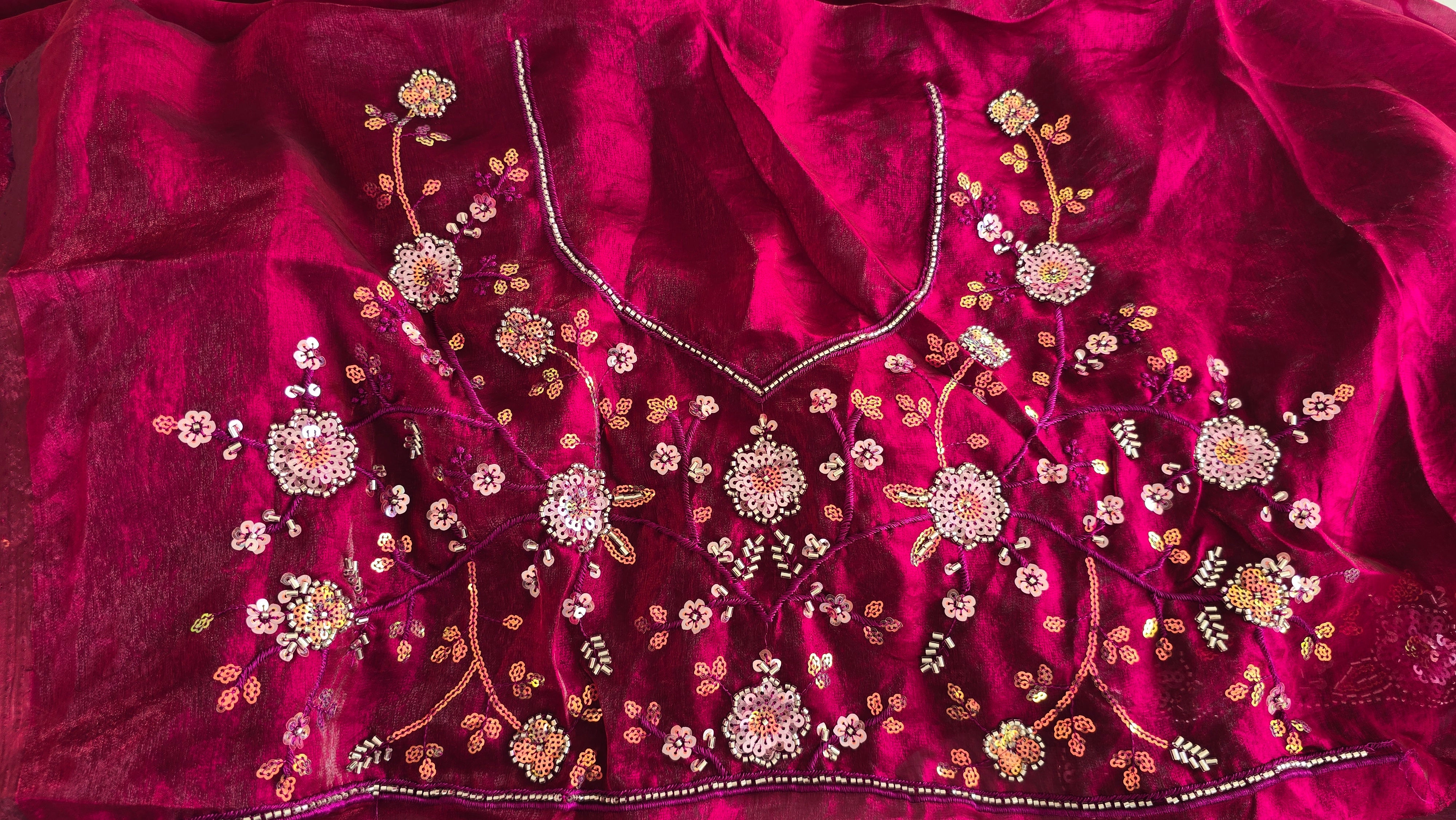 RADHIYA-DARK MAGENTA SAREE
