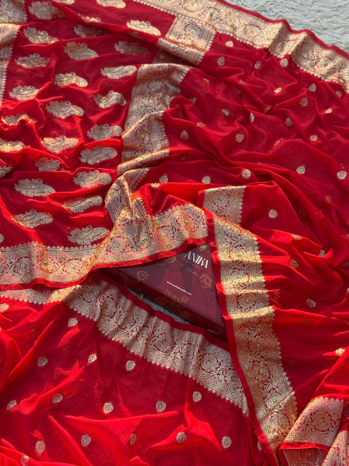 SAMHITA -Anika's Red Banarasi Silk saree