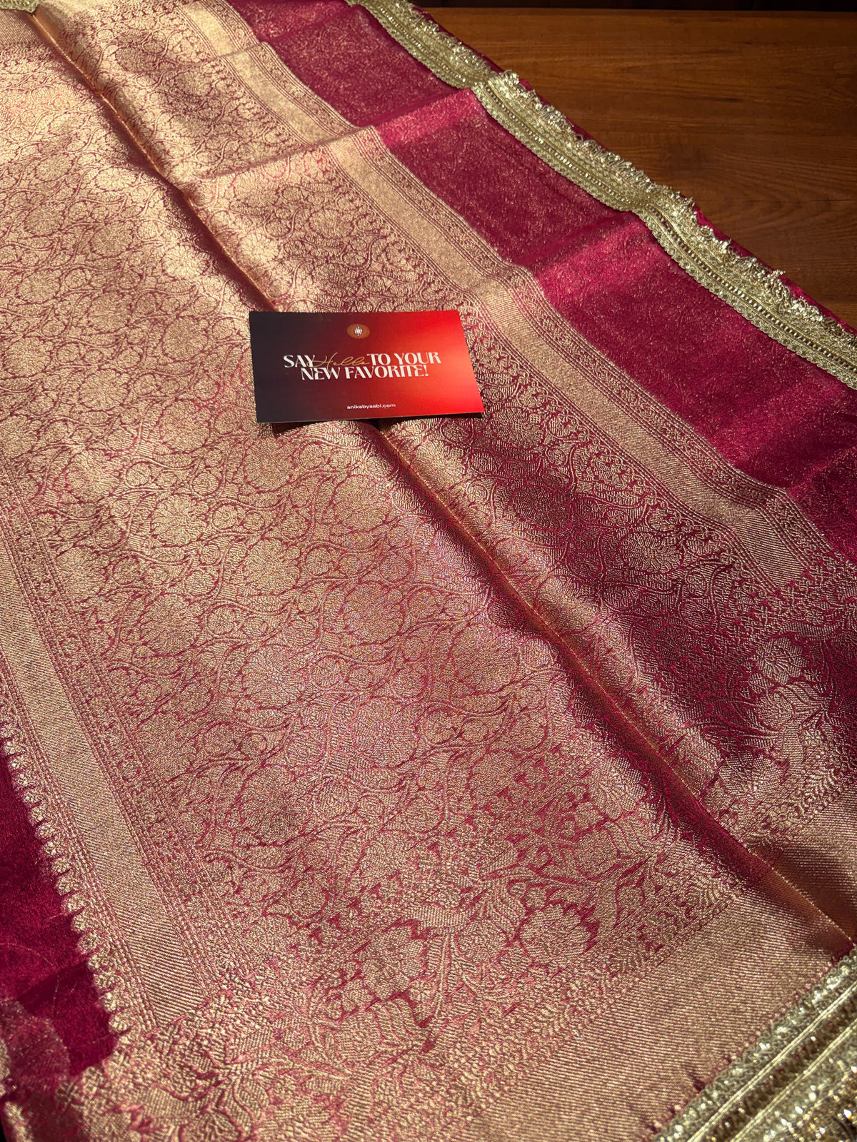 Tissue Motif Lace Saree -TLM12