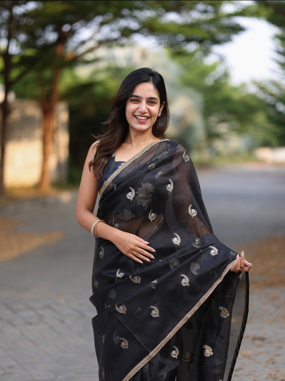 Black Tissue  Saree -  Anika's Exclusive Edit