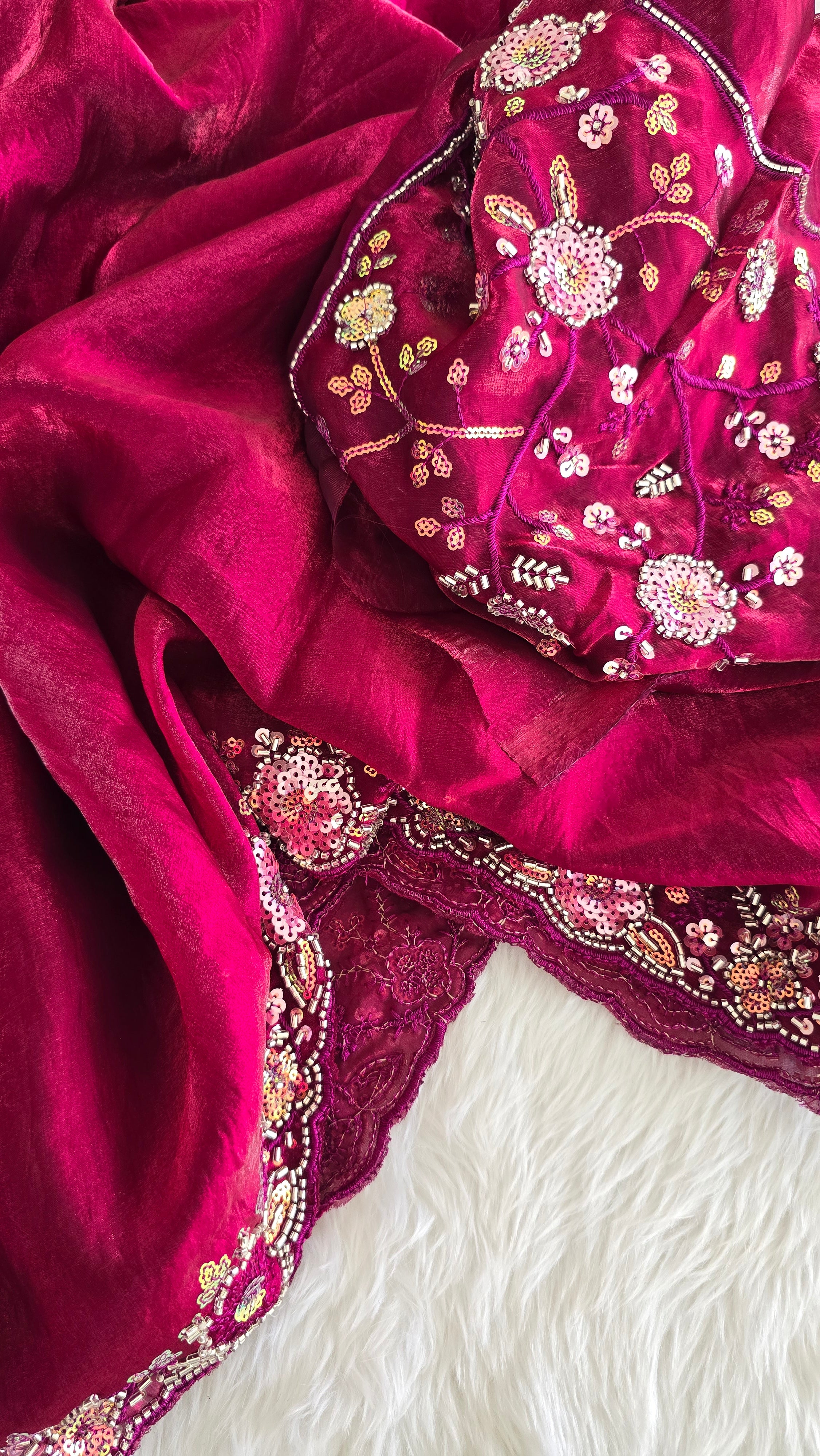 RADHIYA-DARK MAGENTA SAREE