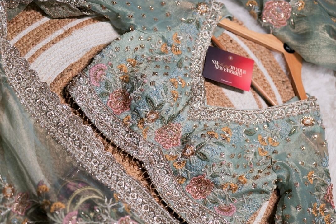 Anika's Kalki Bridal Designer Tissue silk saree with Blouse-AK01